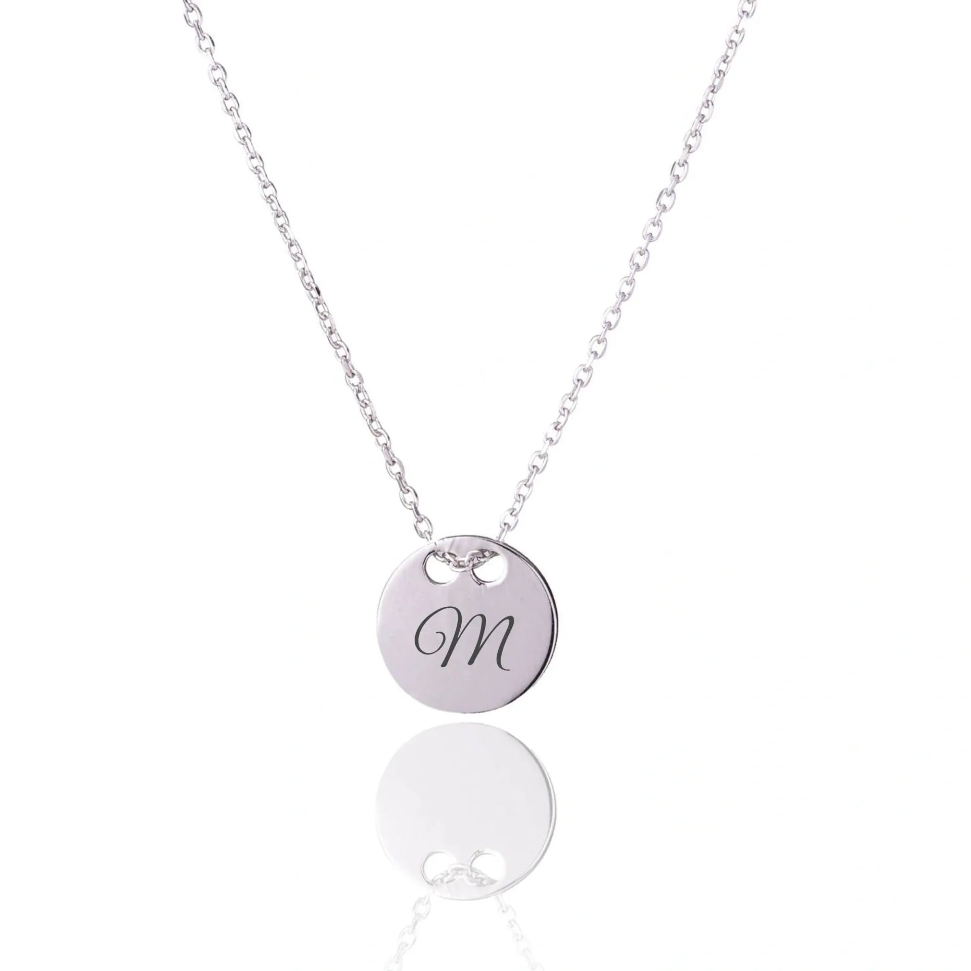 Silver Necklace with Sliding Medal