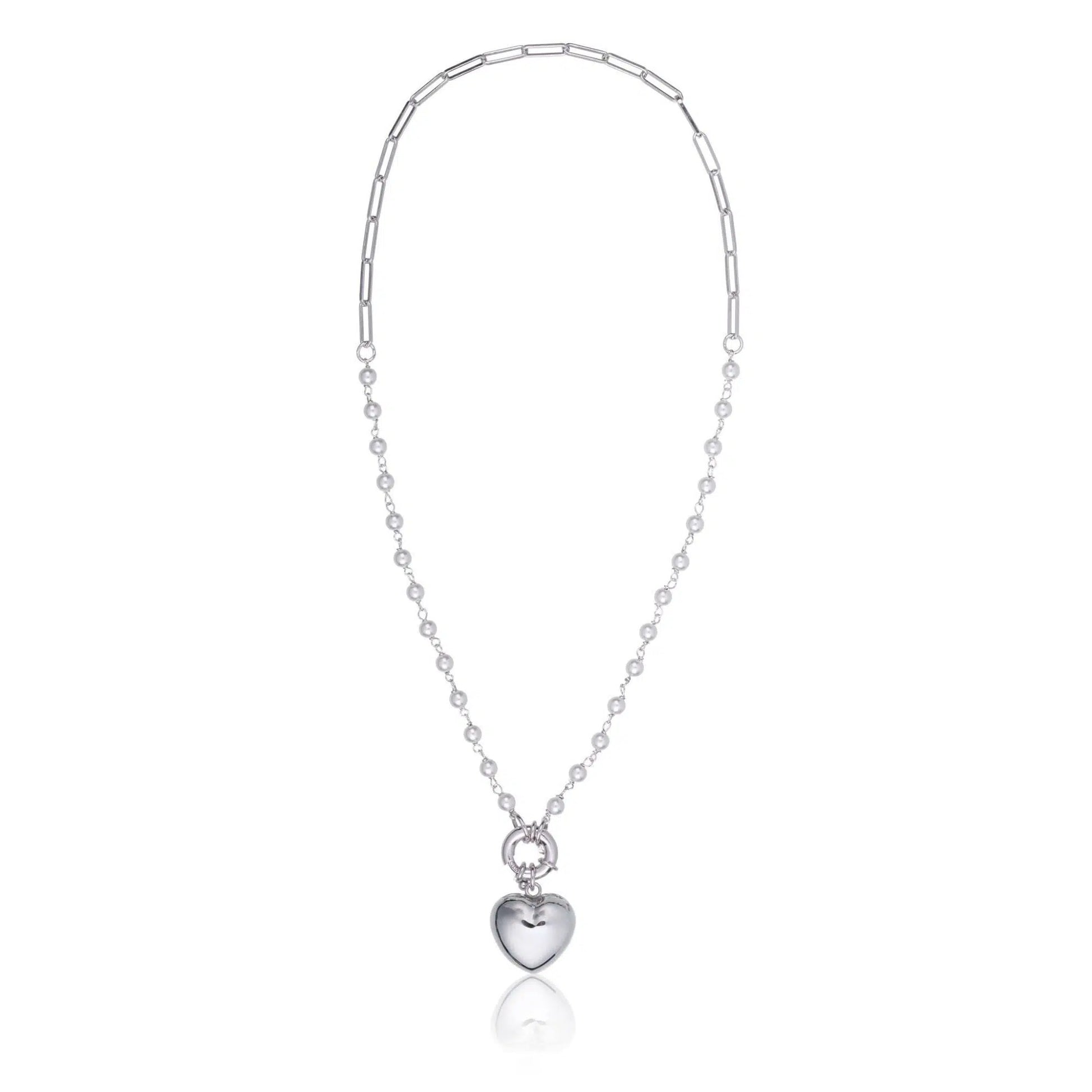 Choker mit Perlen und gewölbtem Herz