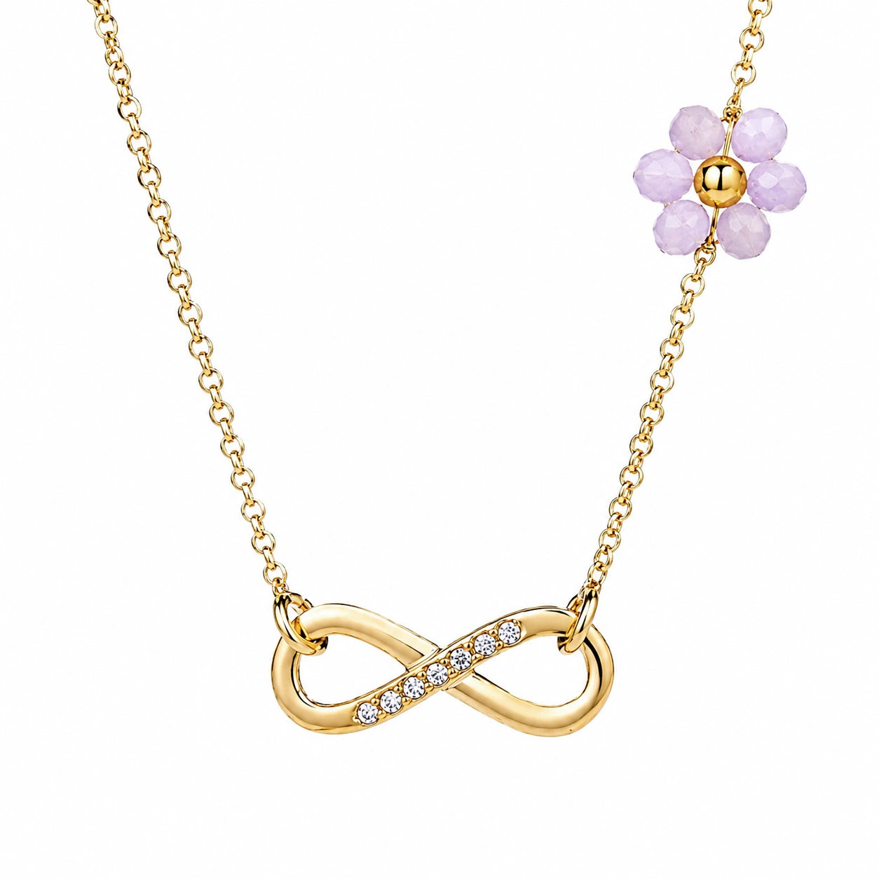 Collier Fleur et Infini avec Zirconiums