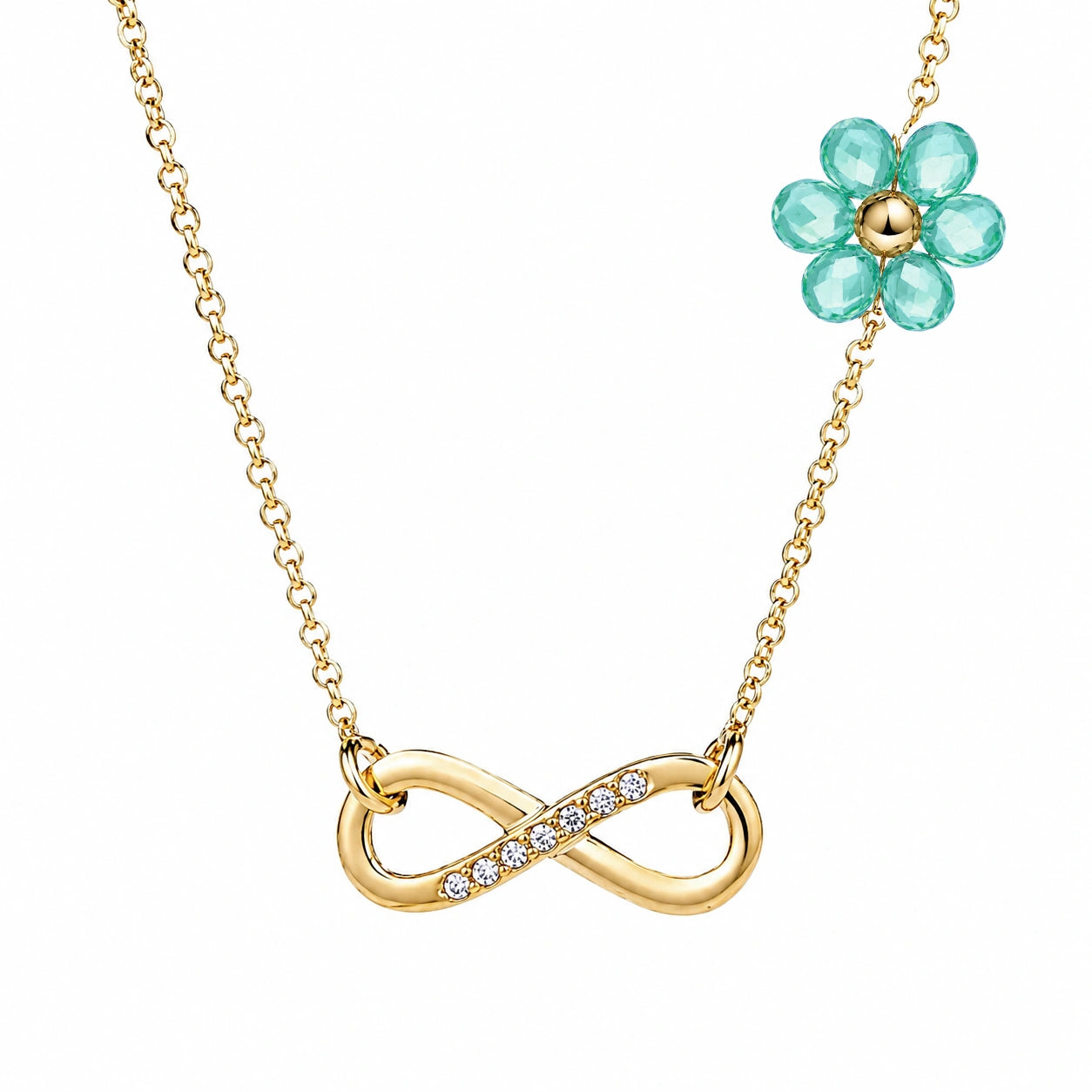 Collier Fleur et Infini avec Zirconiums