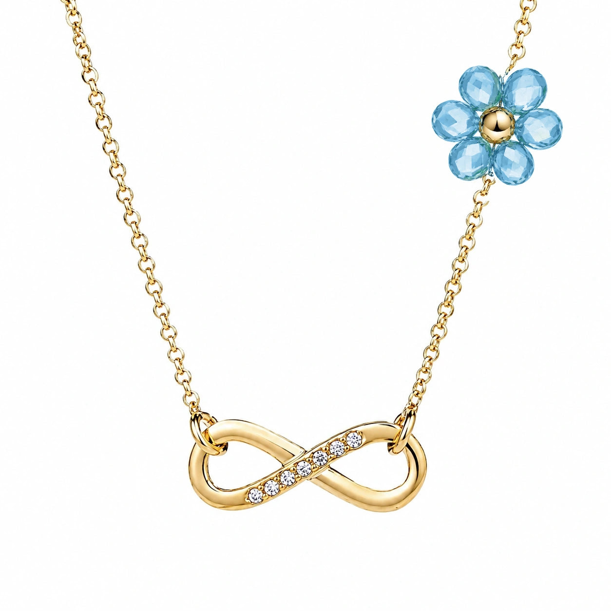 Collana Fiore e Infinito con Zirconi