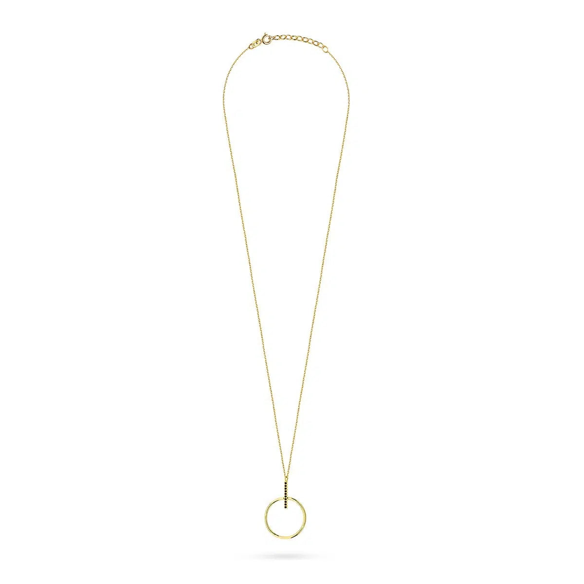 Small Golden Omega Necklace with Zircons