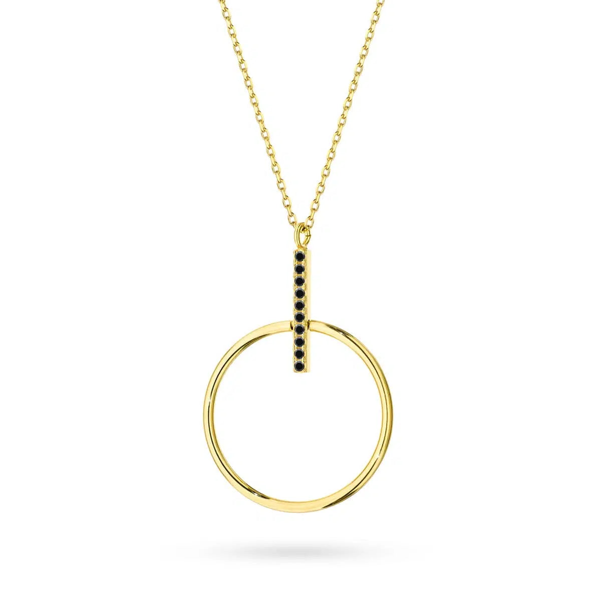 Small Golden Omega Necklace with Zircons