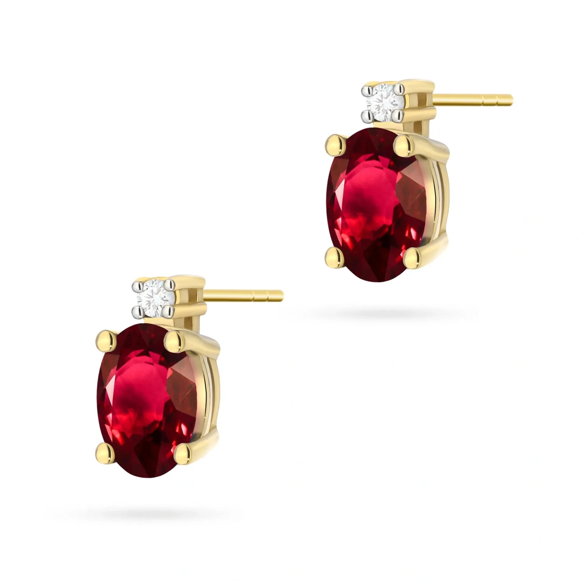 Boucles d'oreilles Gouttes de Feu en Or avec Rubis et Diamants