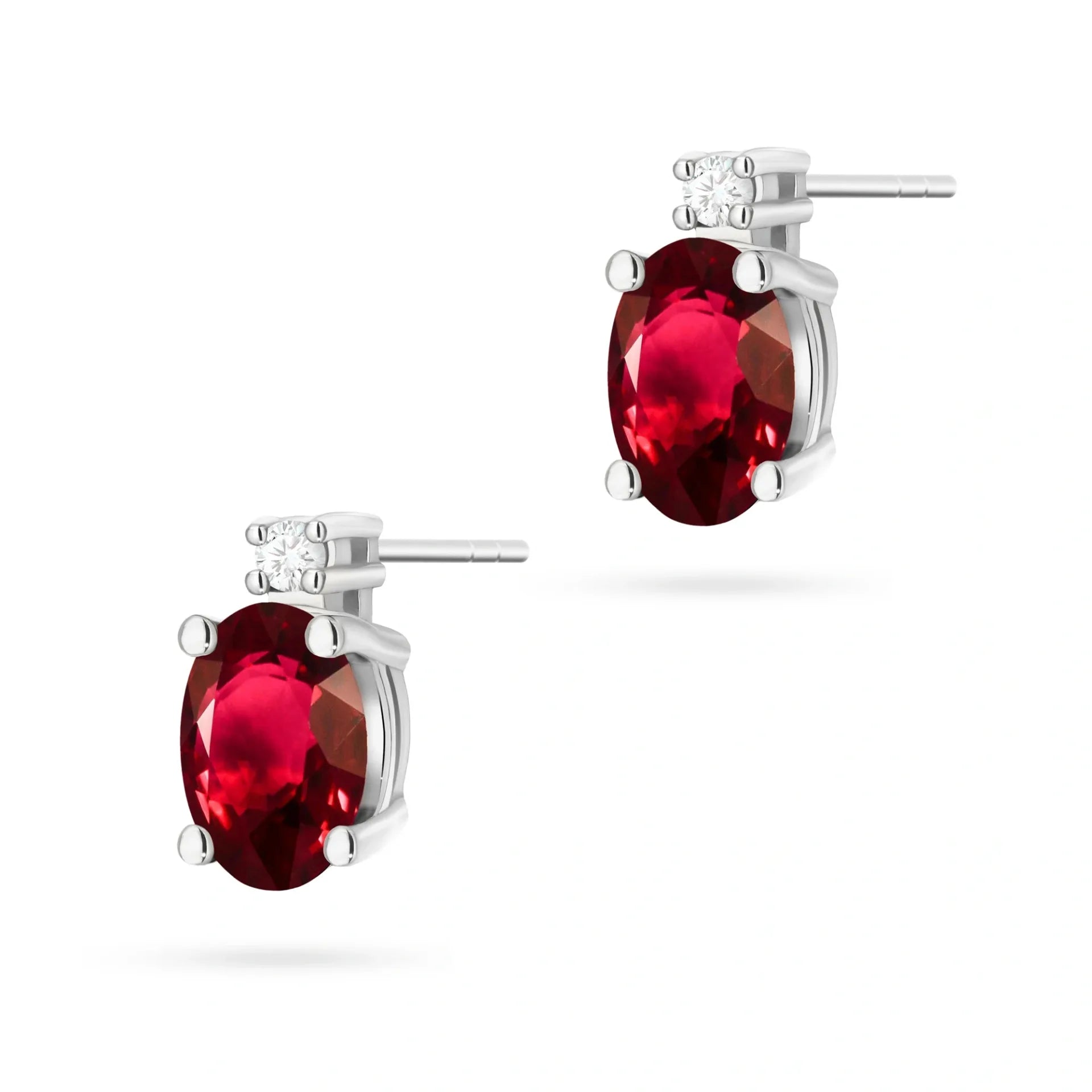 Boucles d'oreilles Gouttes de Feu en Or avec Rubis et Diamants