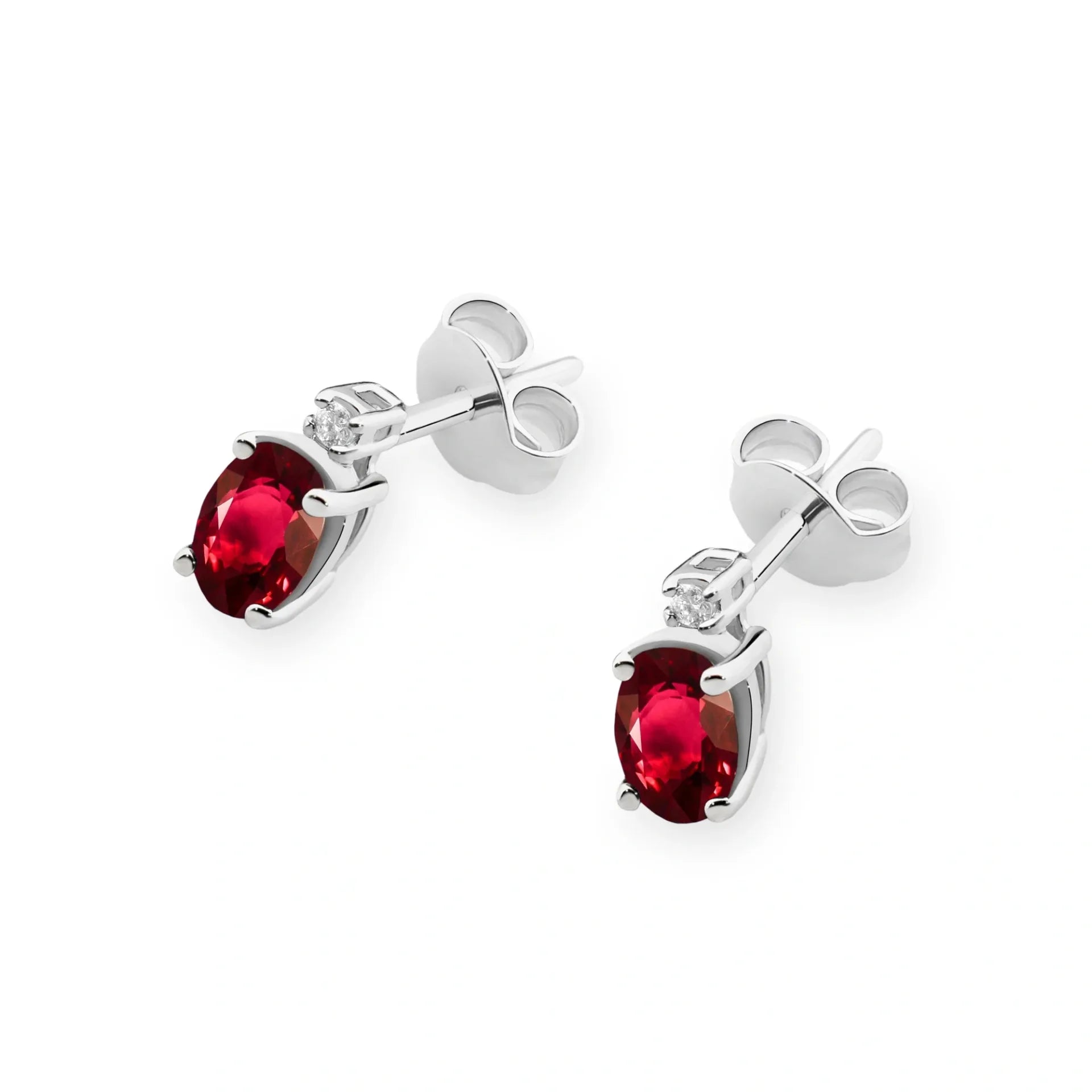 Boucles d'oreilles Gouttes de Feu en Or avec Rubis et Diamants