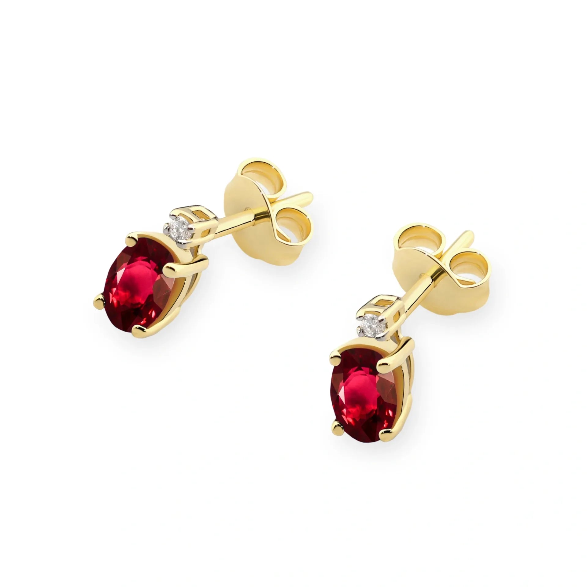 Boucles d'oreilles Gouttes de Feu en Or avec Rubis et Diamants