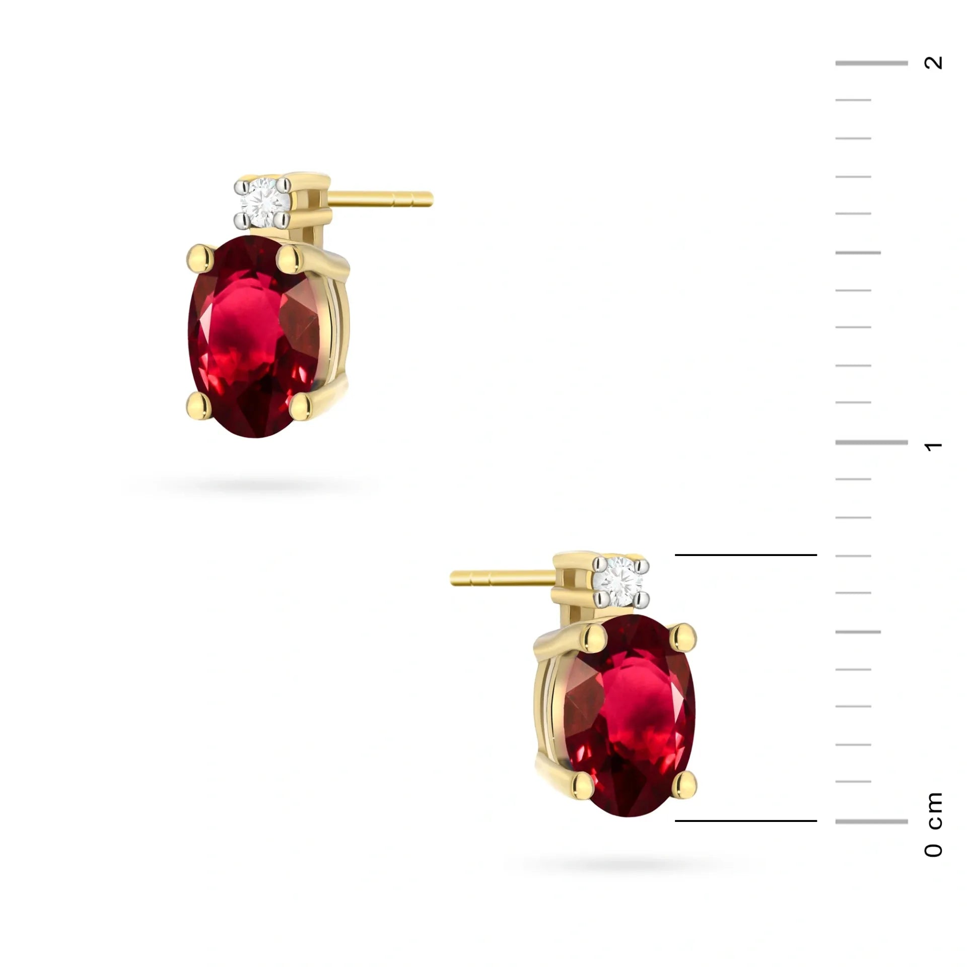 Boucles d'oreilles Gouttes de Feu en Or avec Rubis et Diamants