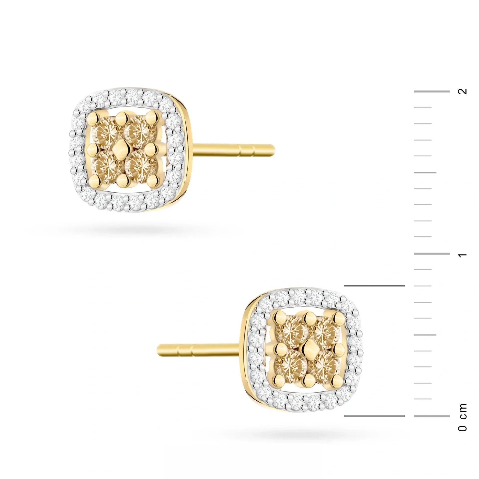 Pendientes de Oro con Diamantes Marrones