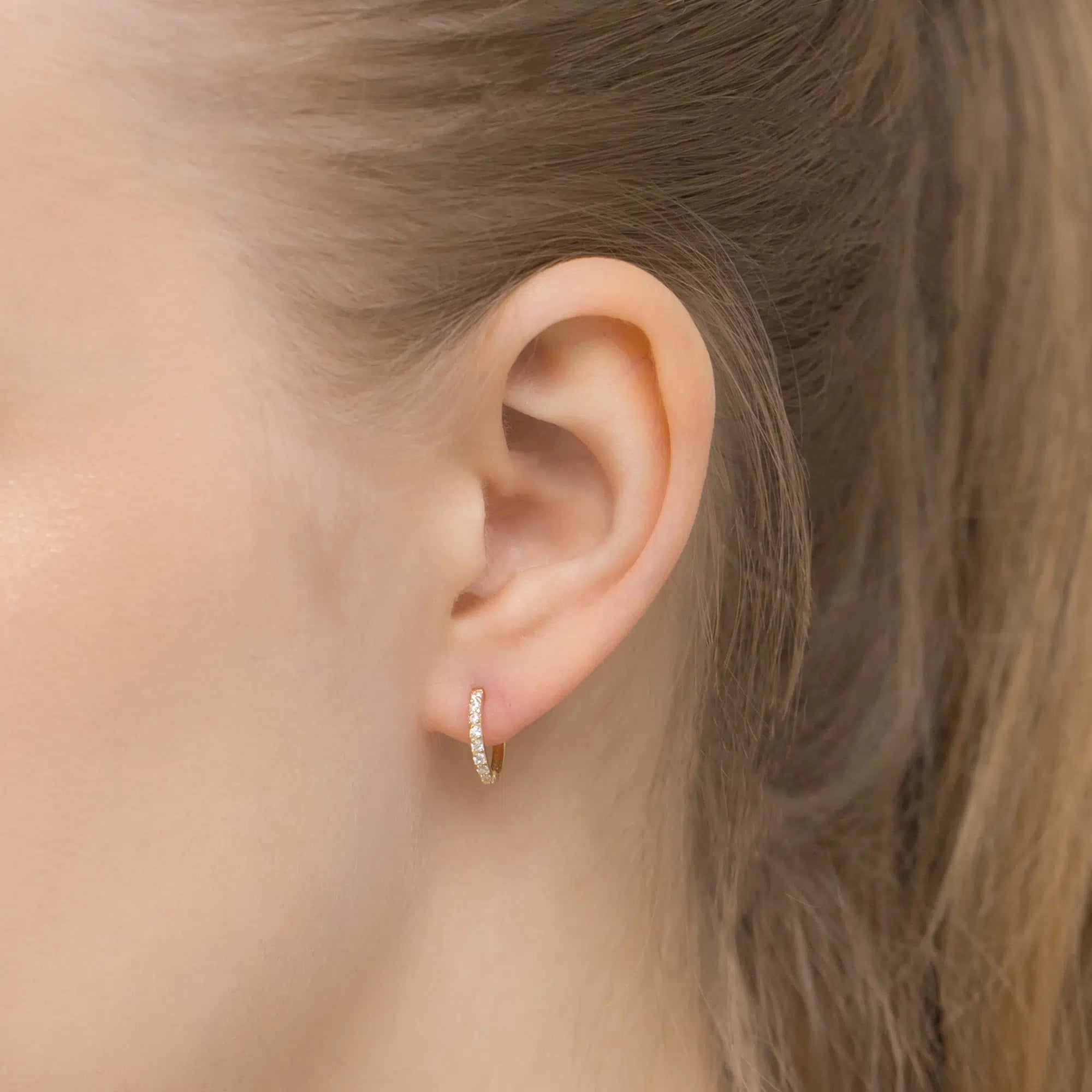 Orecchini in Oro Pavé con Zirconi Bianco