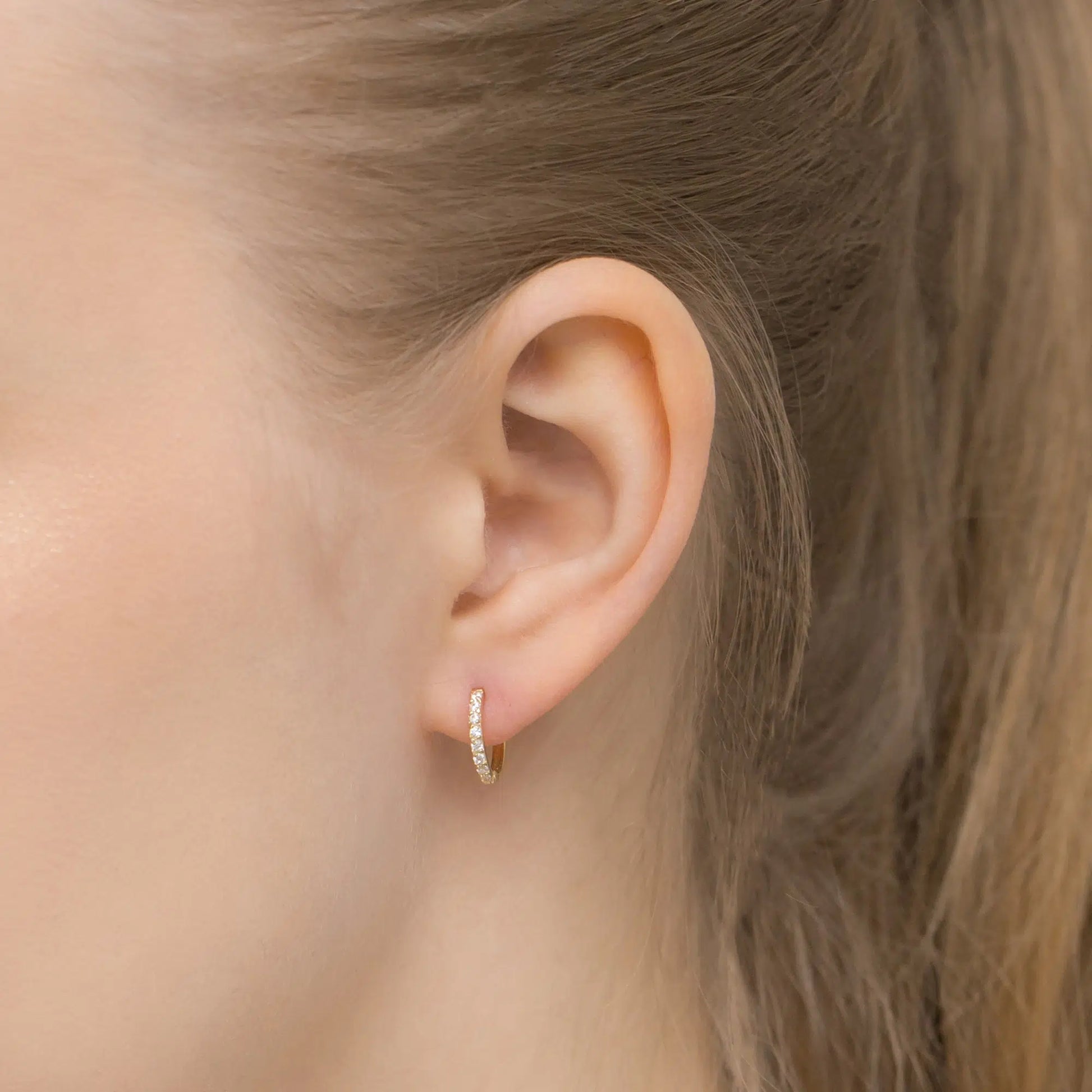 Orecchini in Oro Pavé con Zirconi Bianco