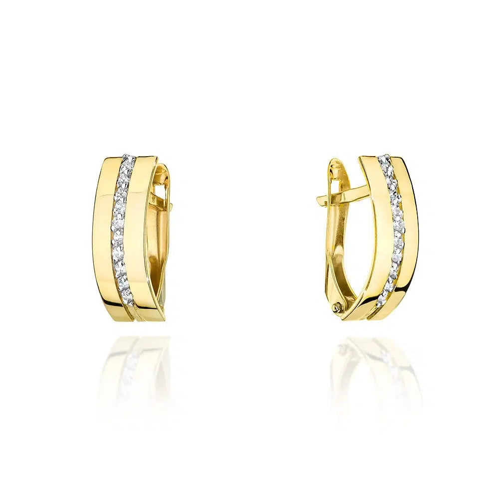 Orecchini in Oro Curvi con Zirconi