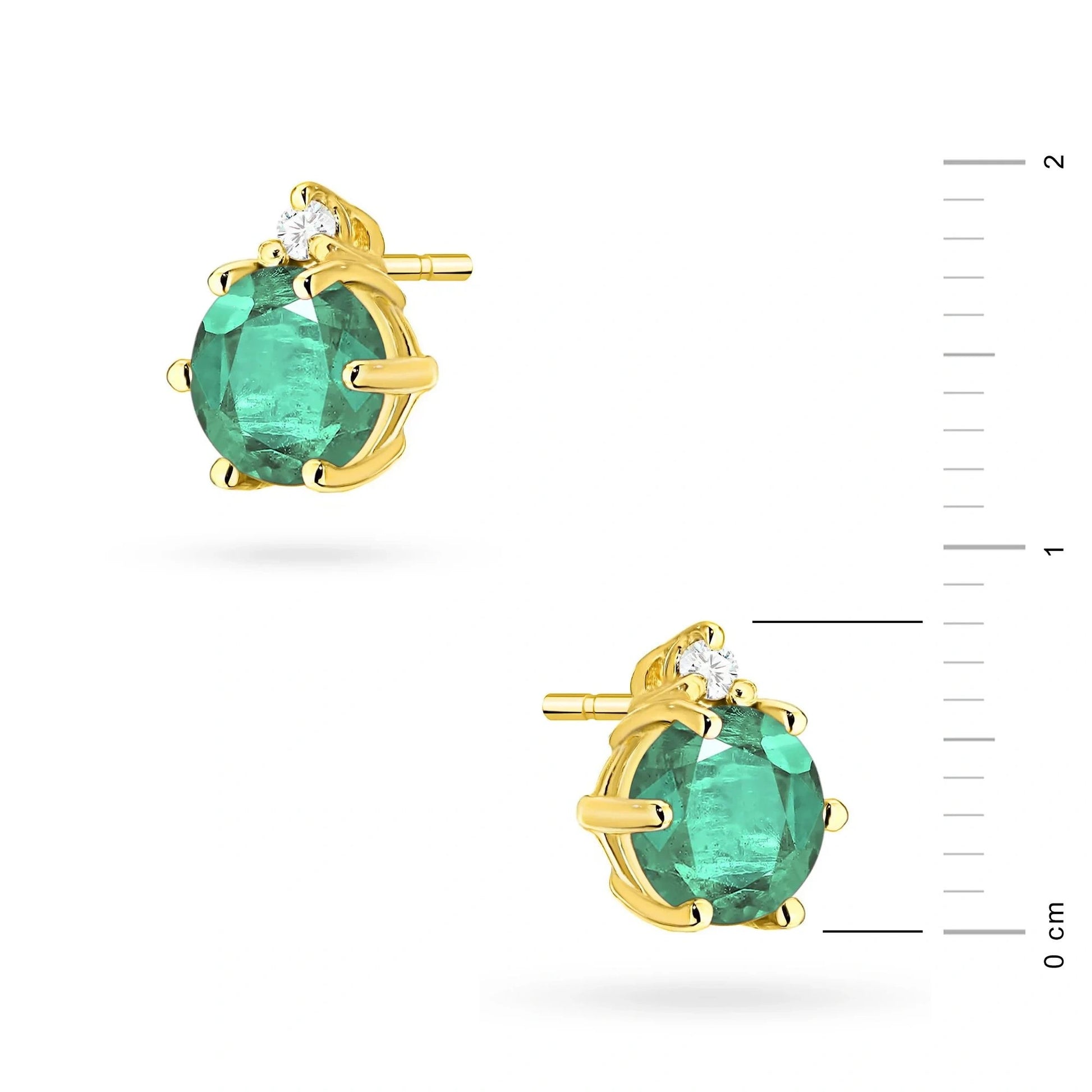 Boucles d'oreilles Isis en Or avec Émeraude 0,50ct et Diamants