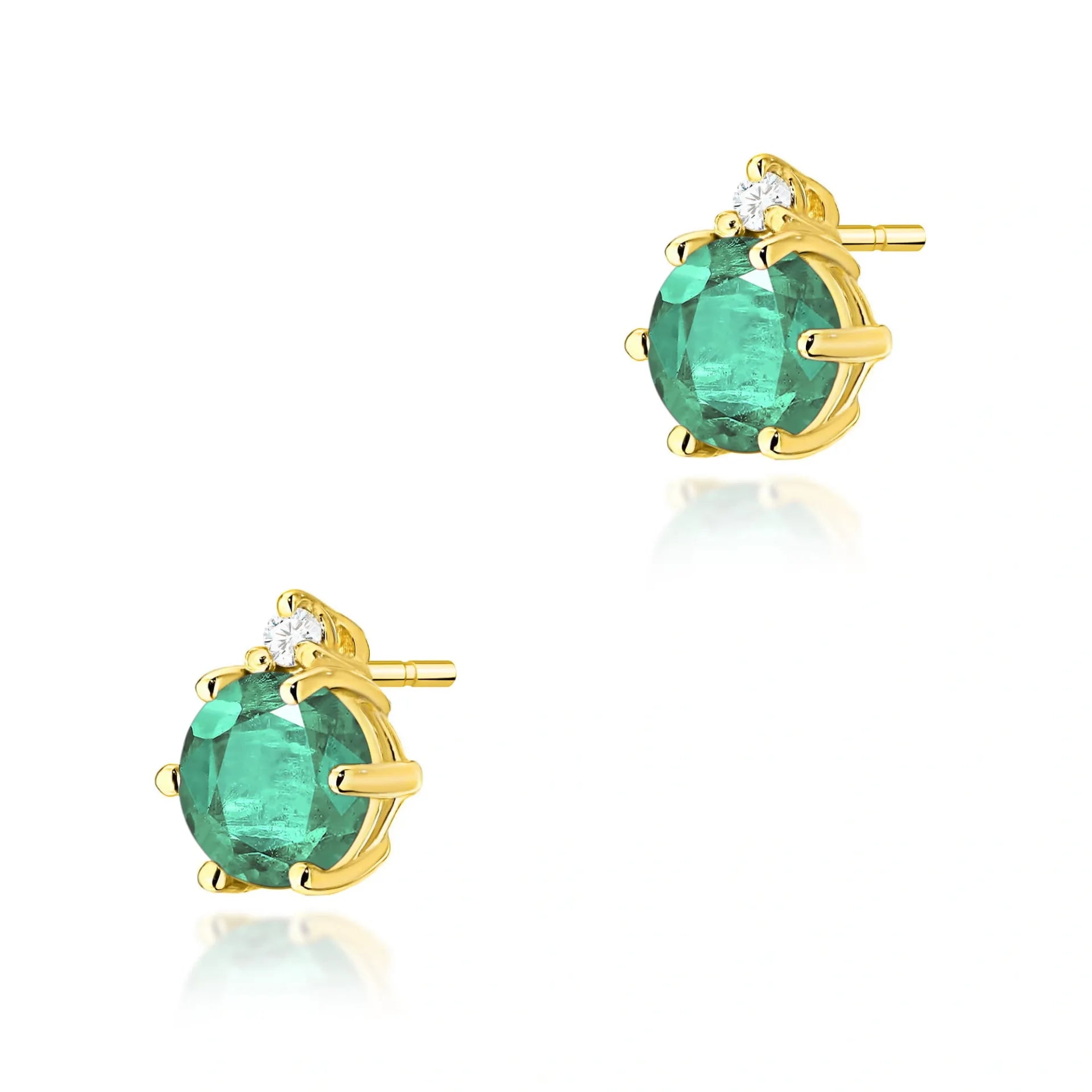 Orecchini Iside in Oro con Smeraldo 0,50ct e Diamanti