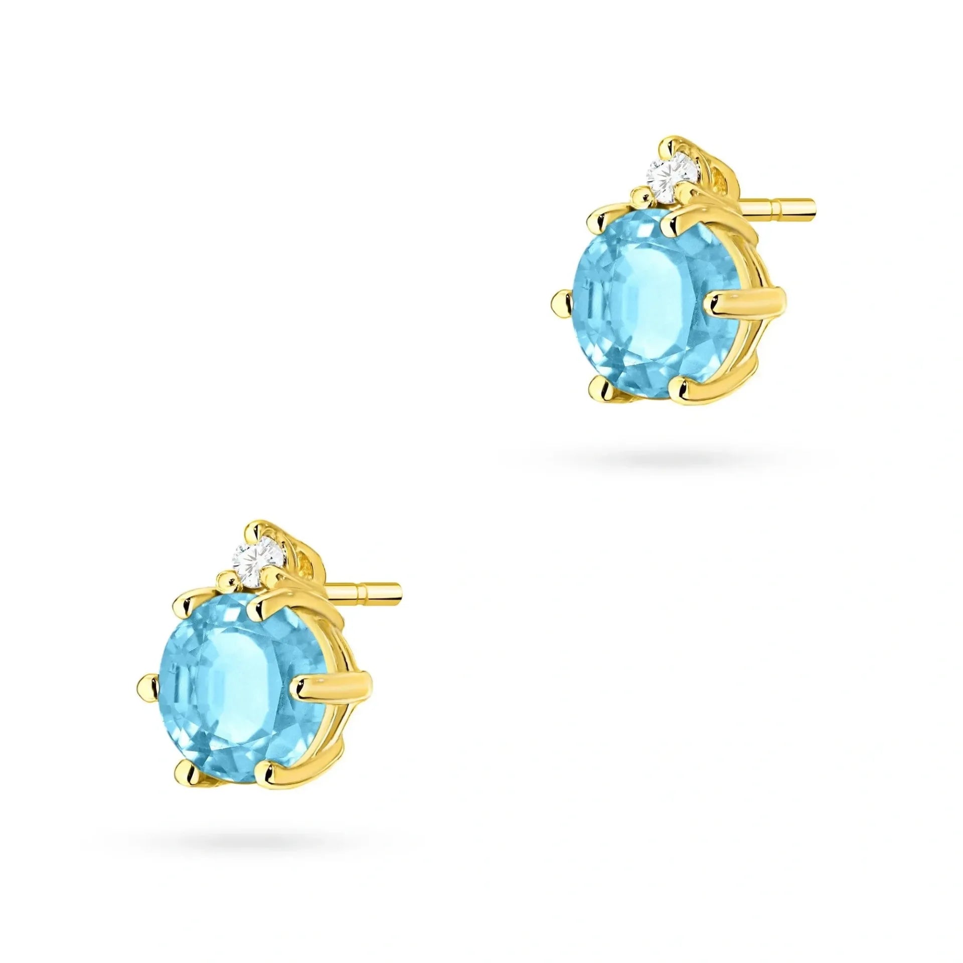 Boucles d'oreilles Ocean en or avec topaze 0,50ct et diamants