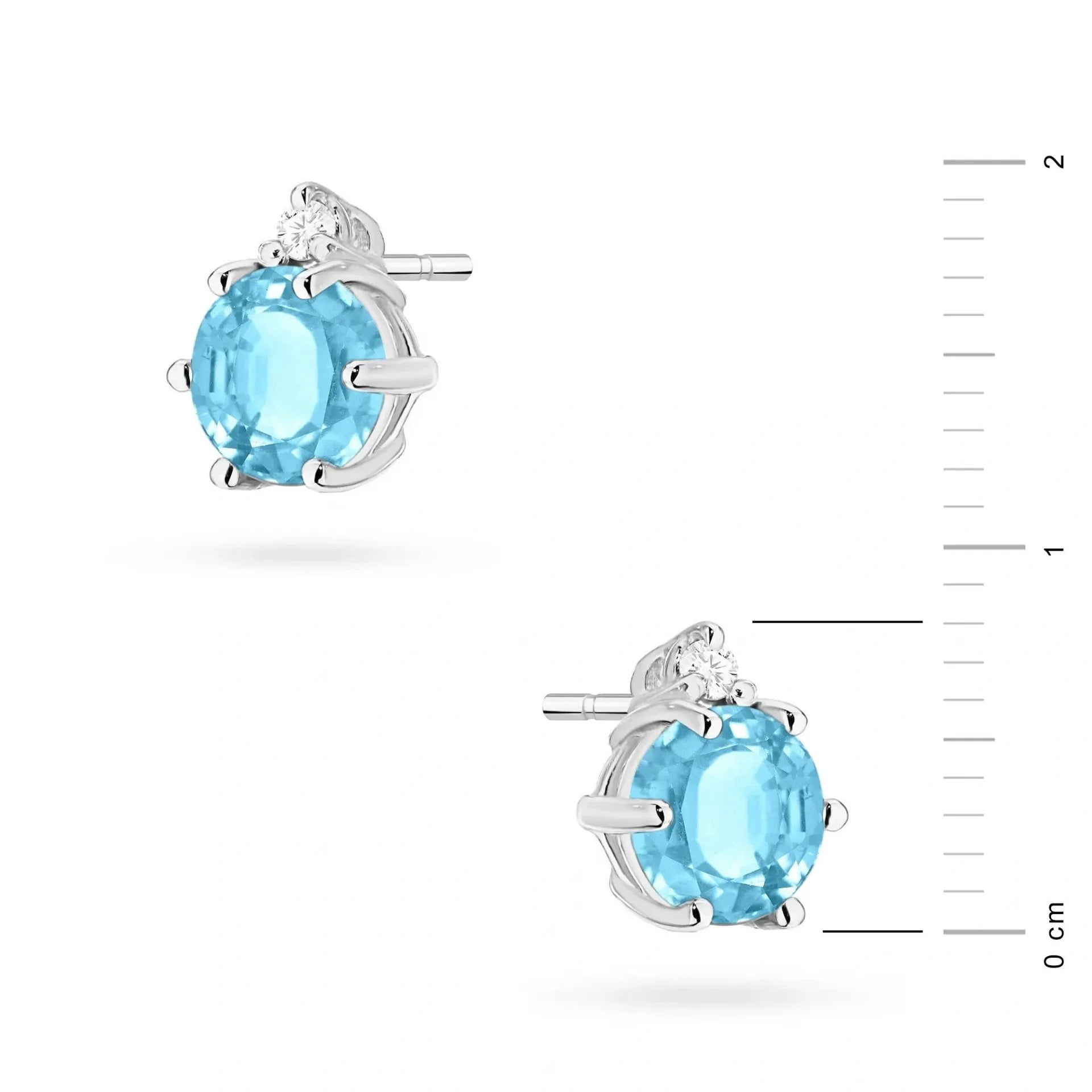 Boucles d'oreilles Ocean en or avec topaze 0,50ct et diamants