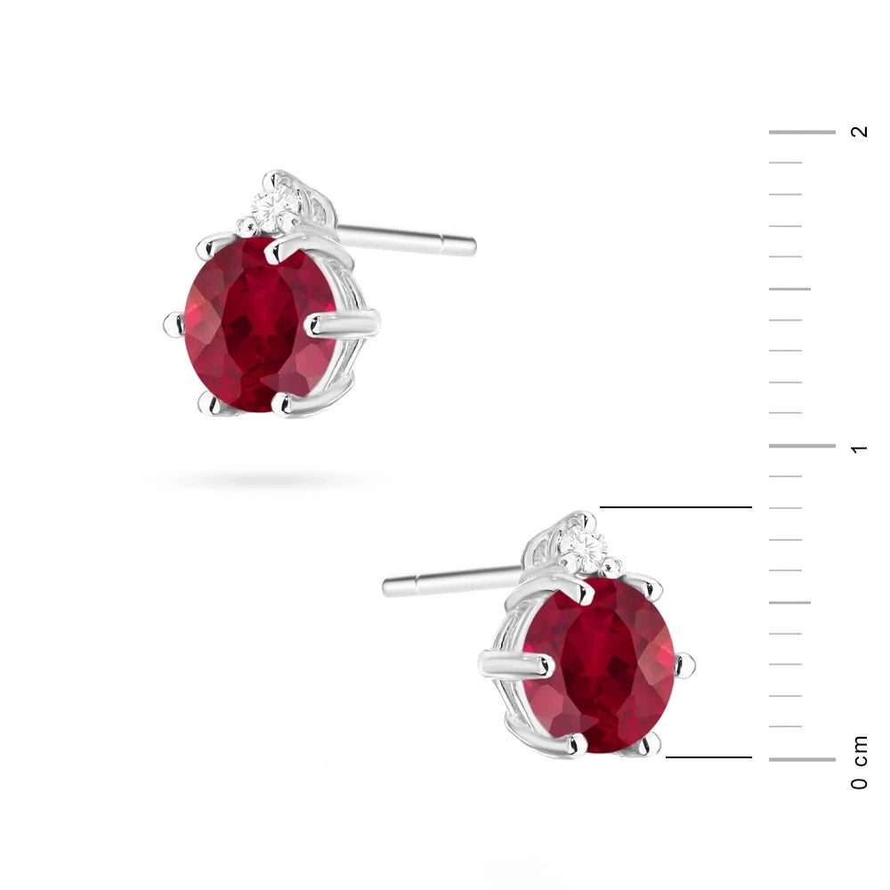 Orecchini Fire in Oro con Rubino 0,60ct e Diamanti