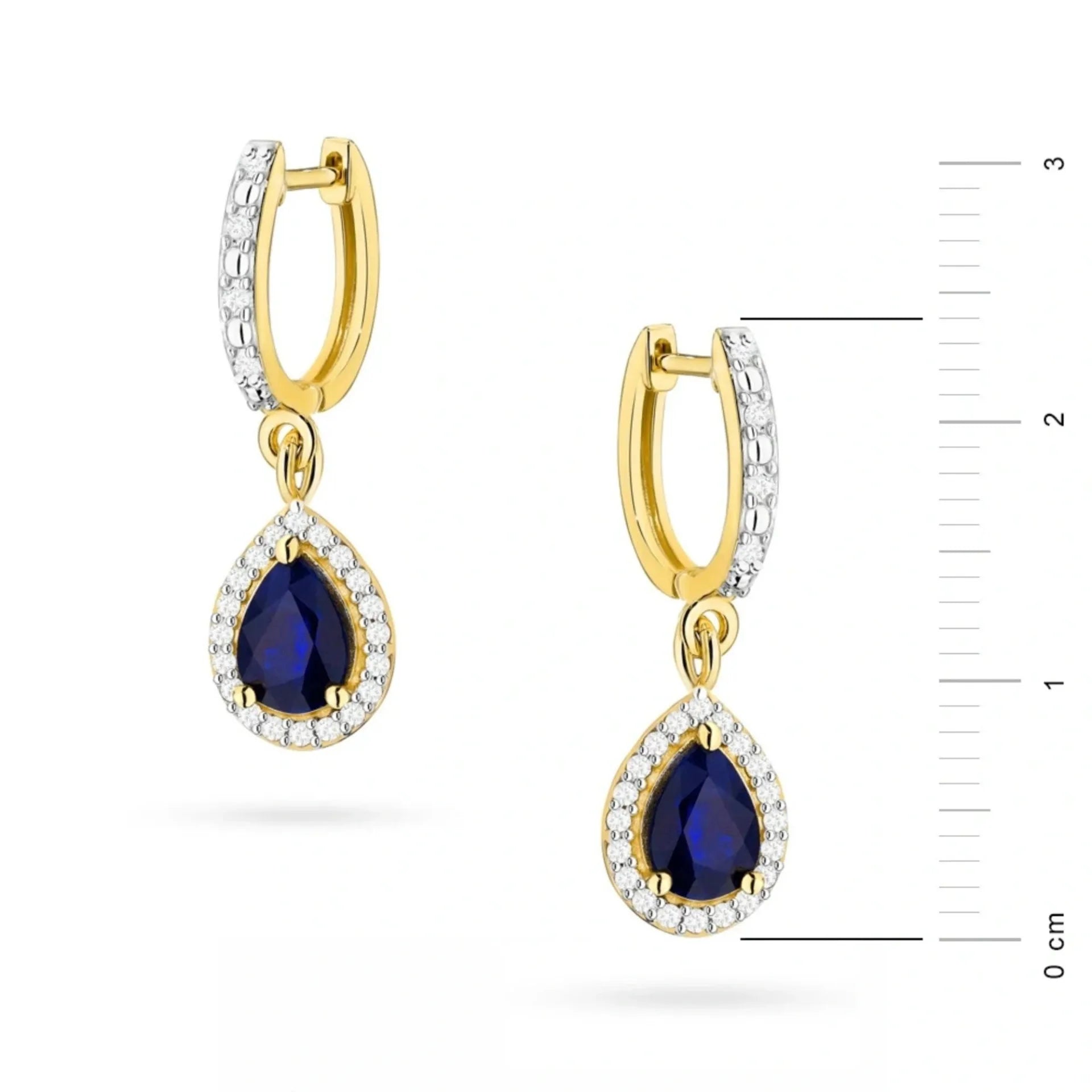 Orecchini Iris in Oro con Zaffiro 0,60ct e 40 Diamanti