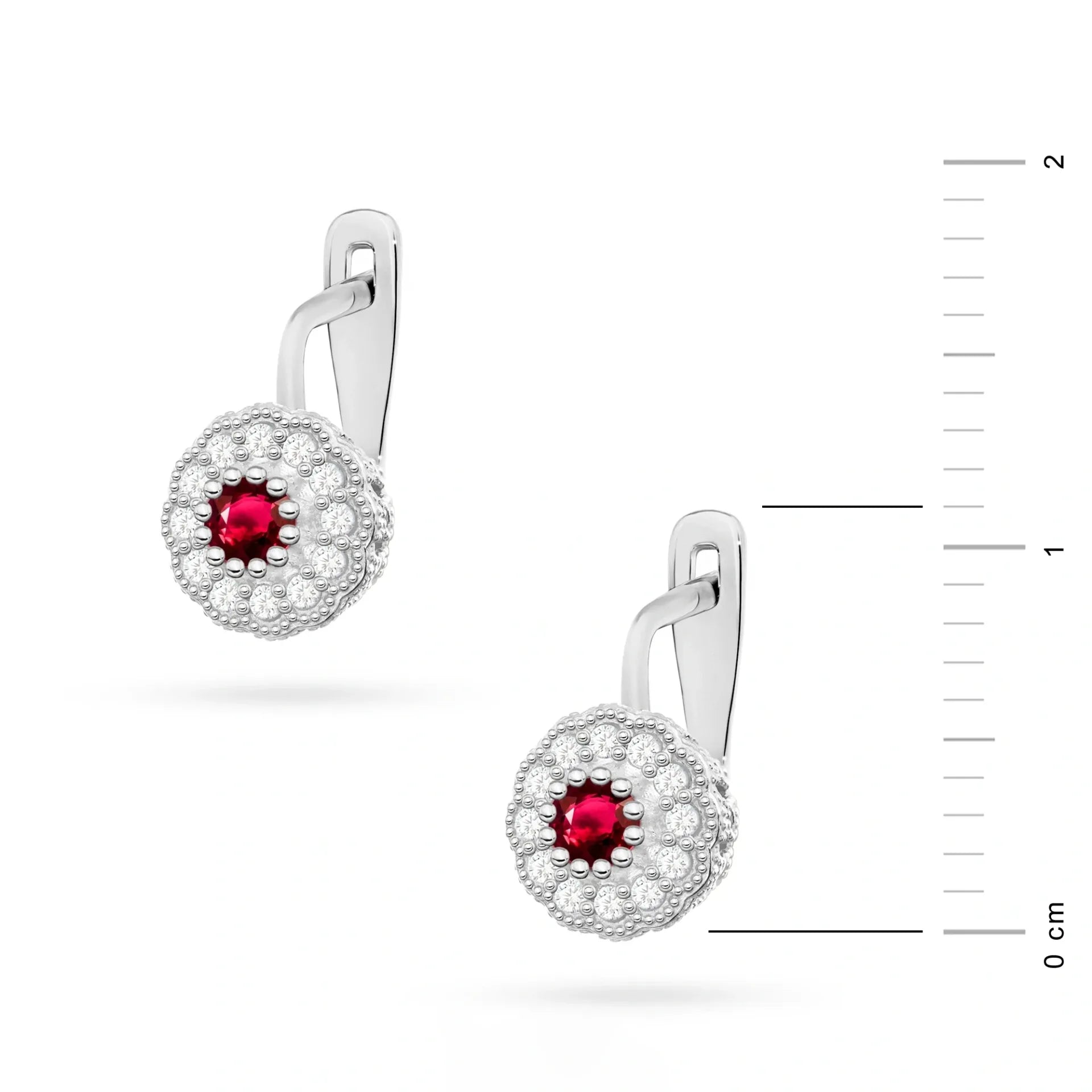 Boucles d'oreilles en or avec rubis 0,30 ct et diamants 0,20 ct
