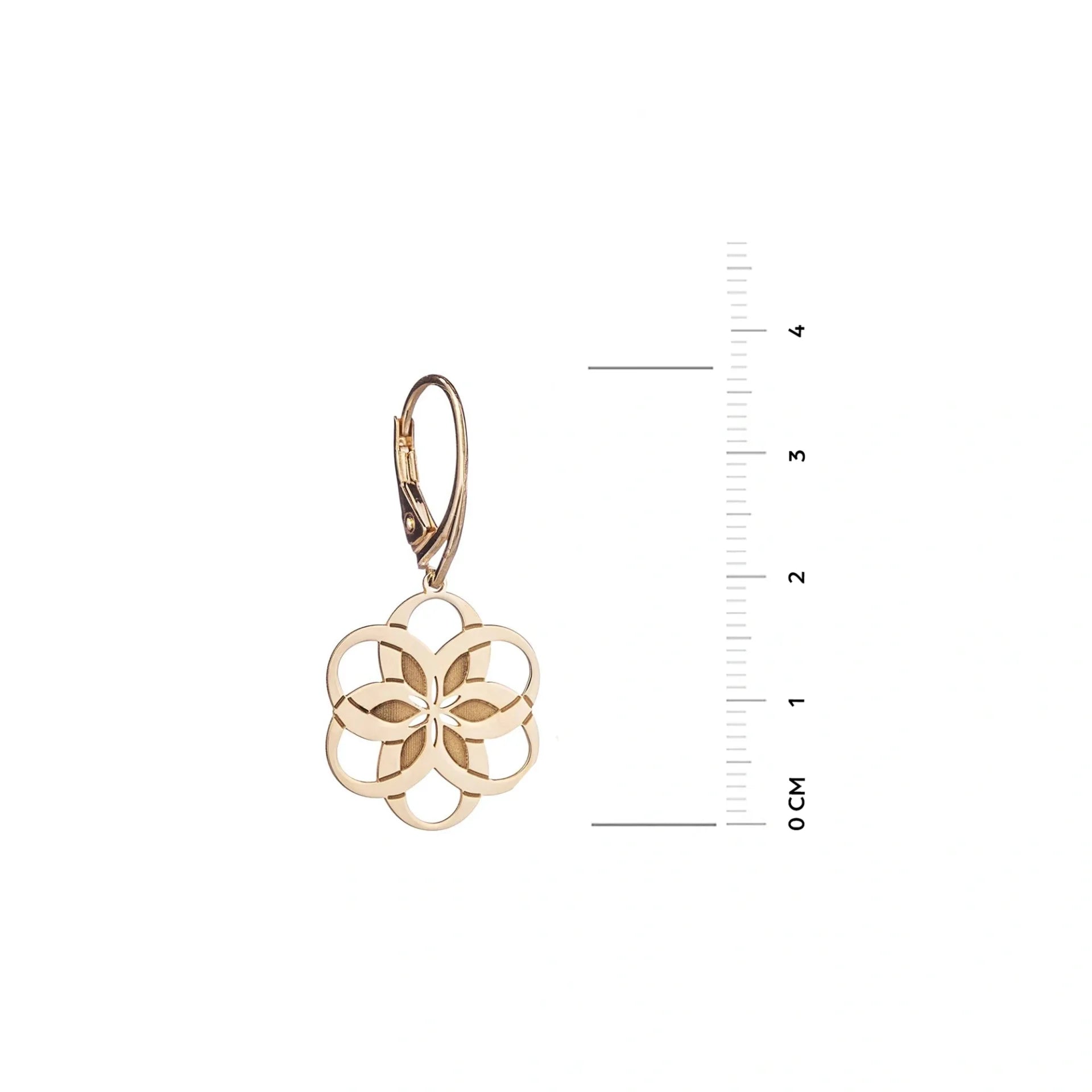 Pendientes con Flor de Seis Pétalos Dorados
