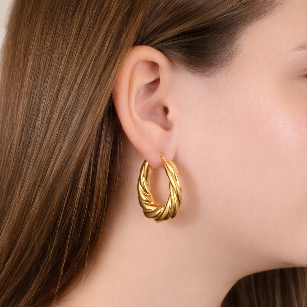 Gold Magnetic Silver Earrings for Women