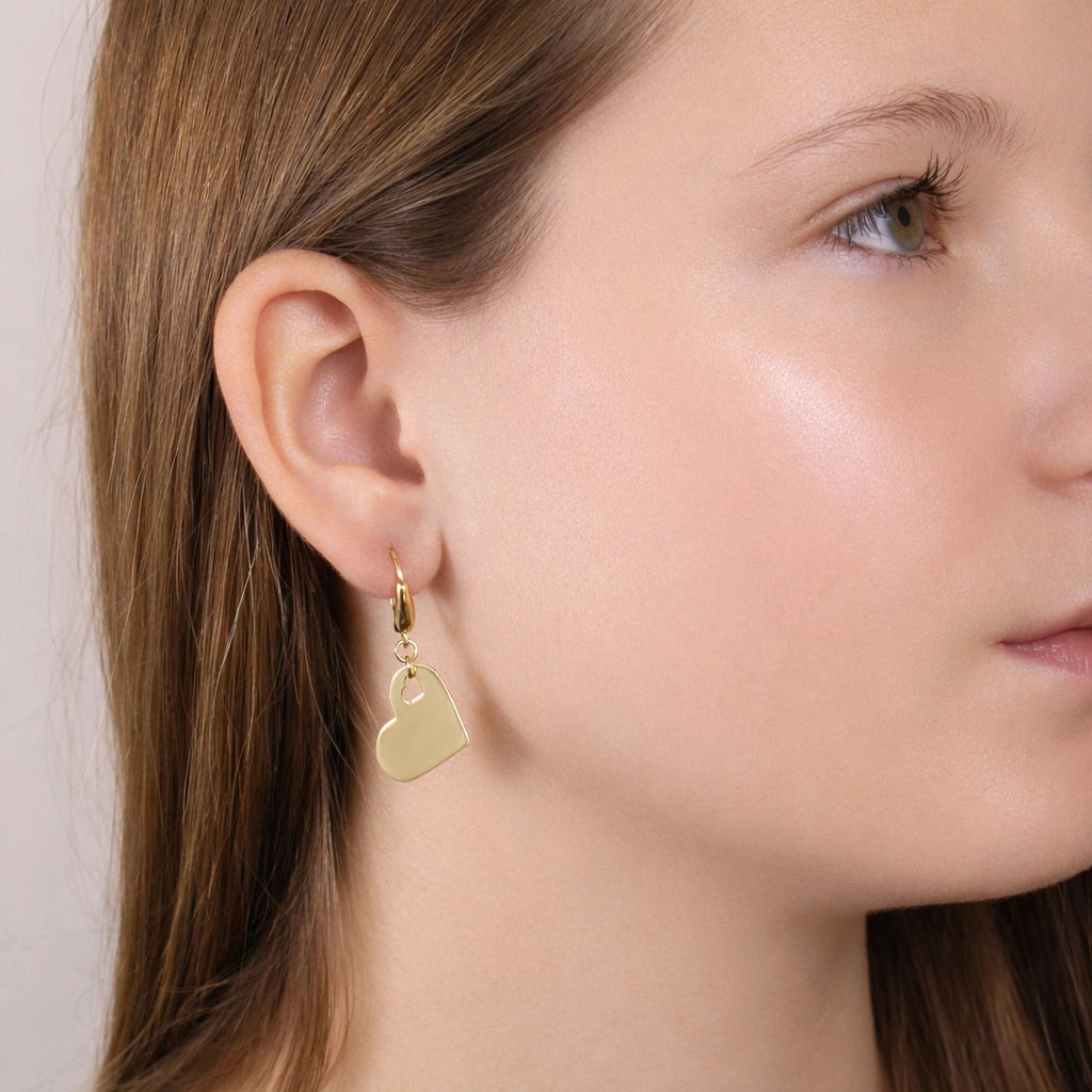 Pendientes con Corazón dentro de Corazón en Plata