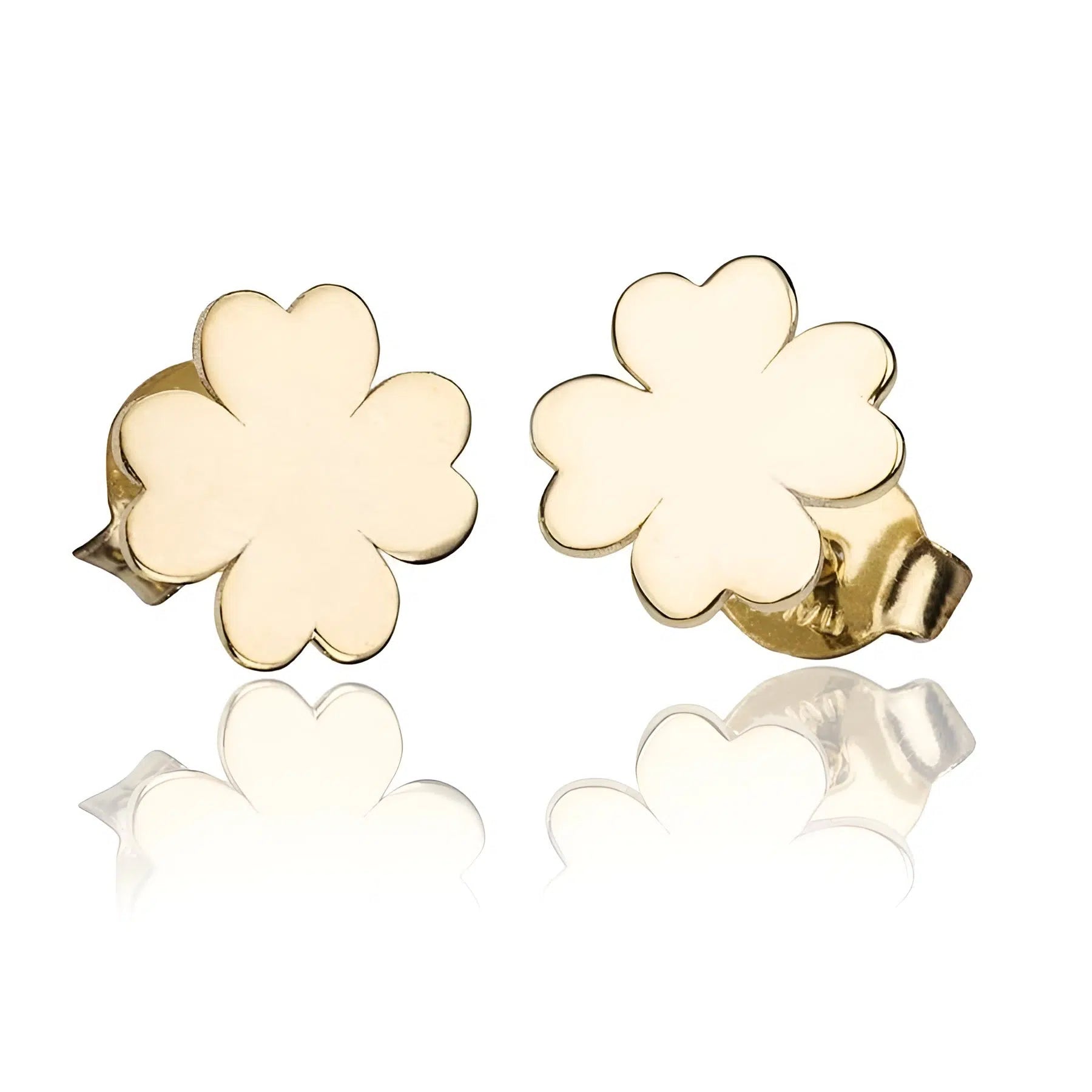 Orecchini in Argento con Quadrifoglio Dorati