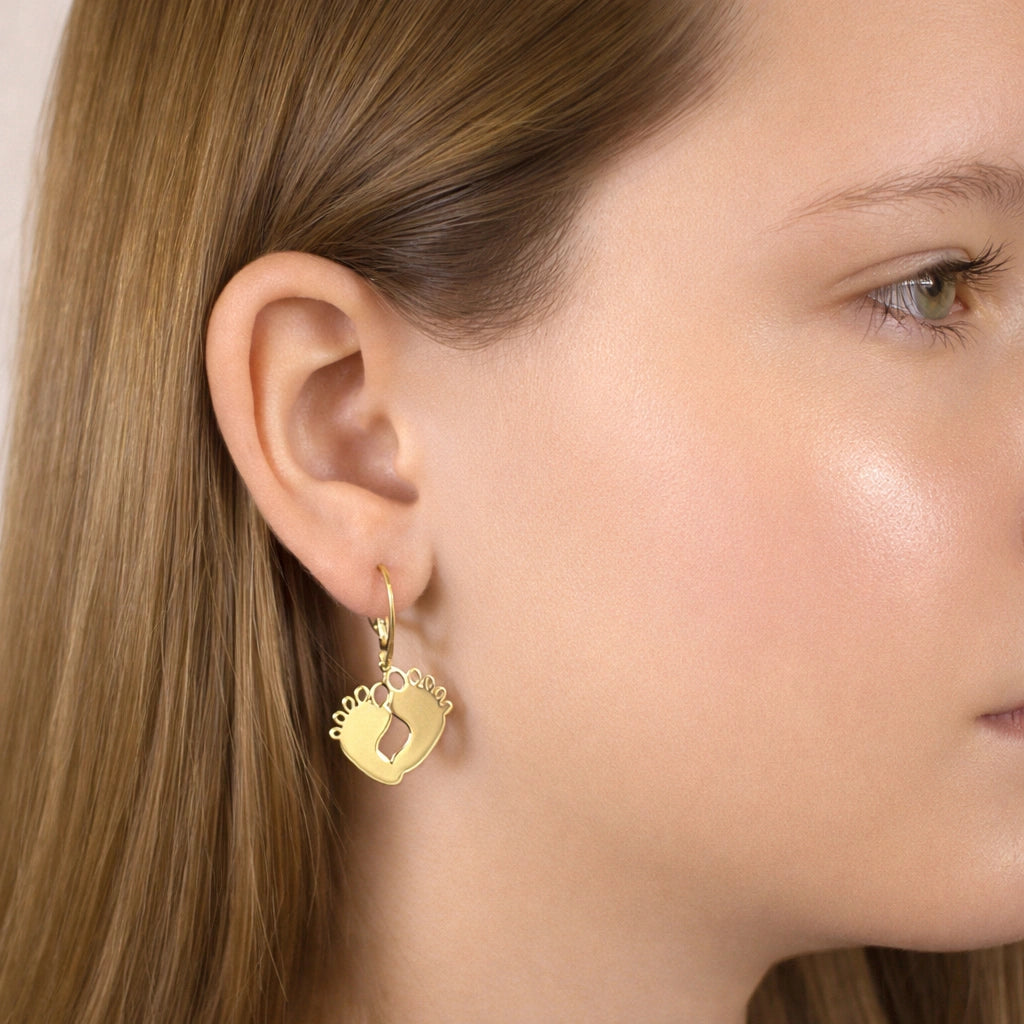 Orecchini con Piedini in Argento Dorati