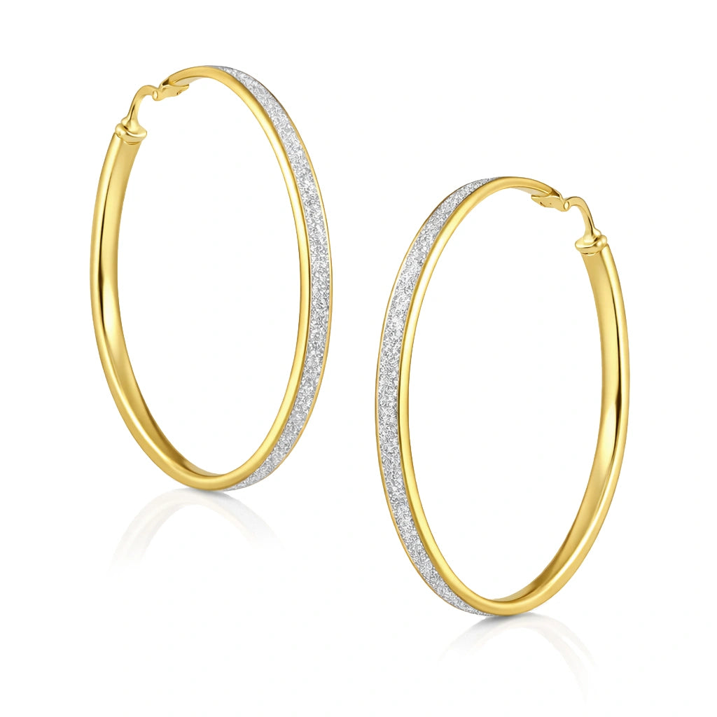 Gold Hoops with Glitter