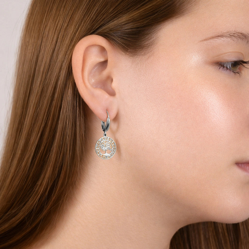 Earrings with Tree of Life and Meanders