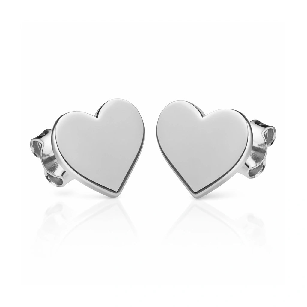 Orecchini in Argento con Cuore Liscio