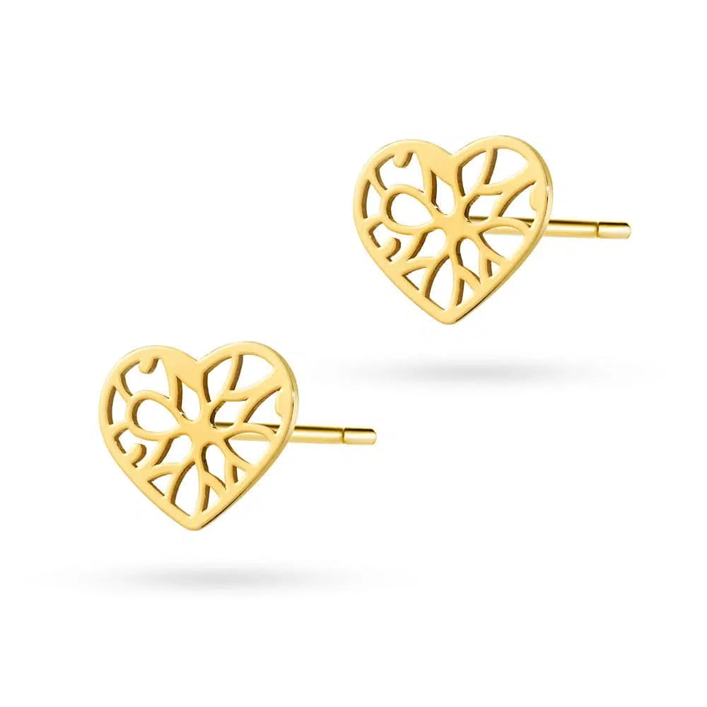 Orecchini con Cuore Sfaccettato