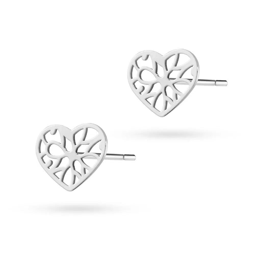 Orecchini con Cuore Sfaccettato