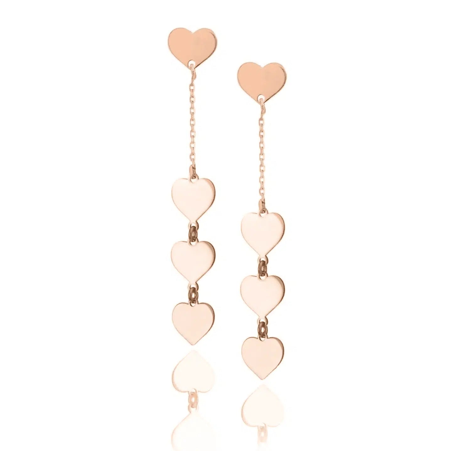 Orecchini Pendenti in Argento con Cuori