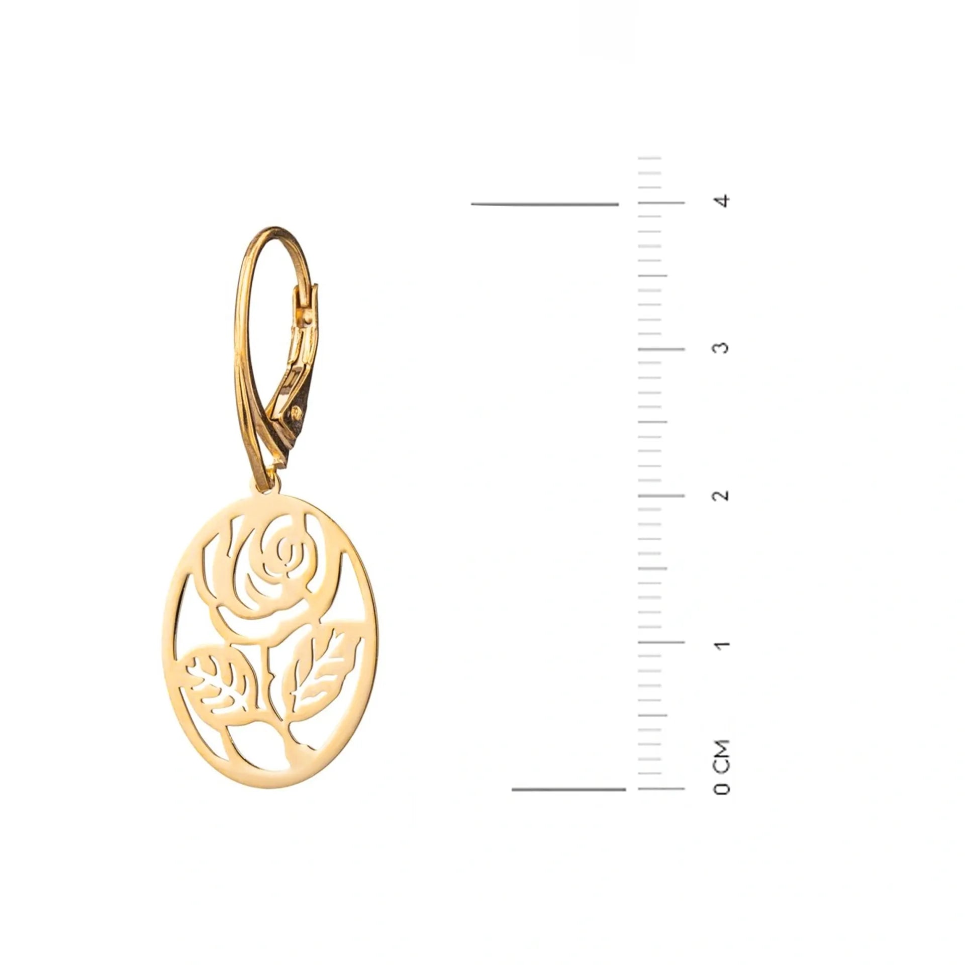 Earrings with Gold Rose
