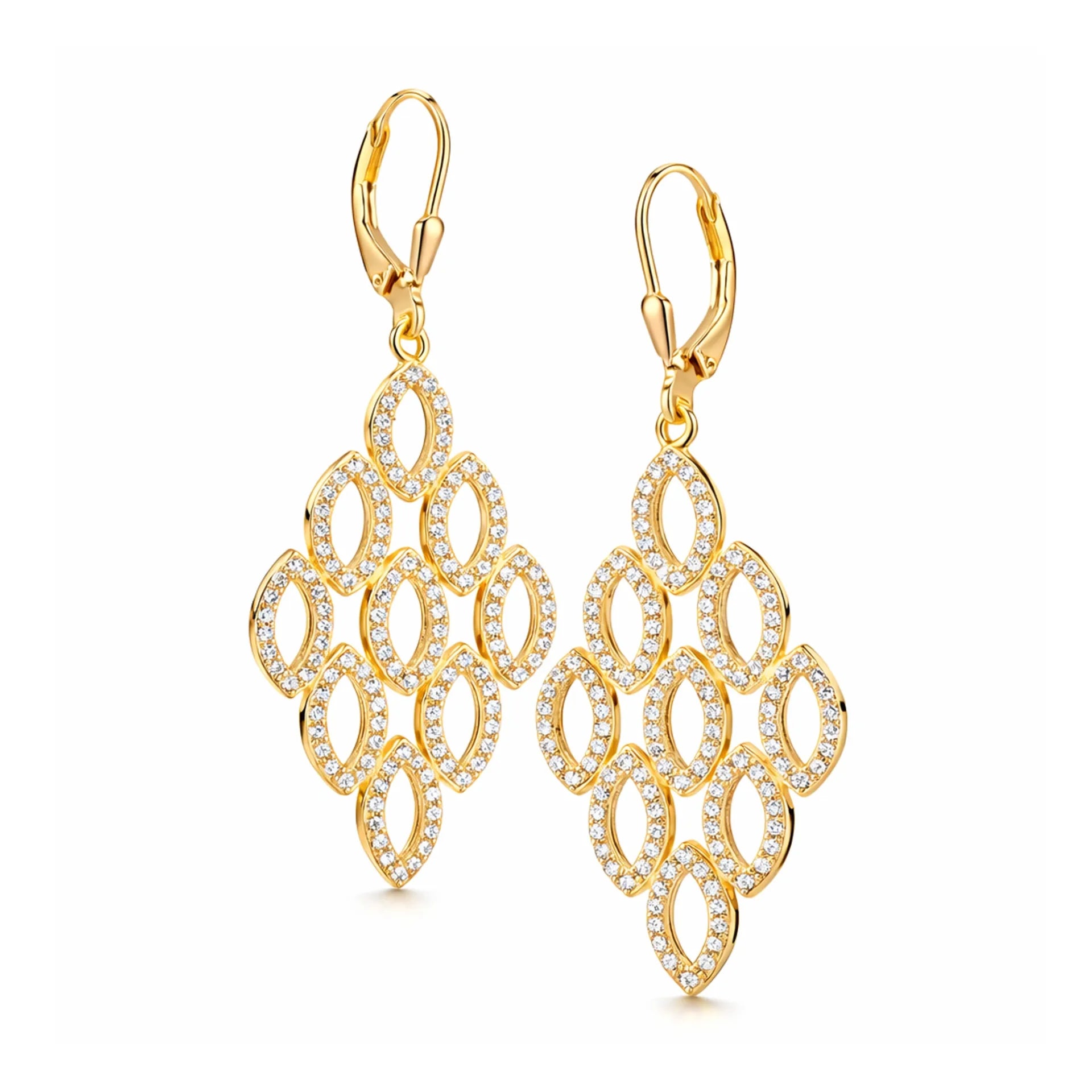 Gold-Plated Cluster Earrings
