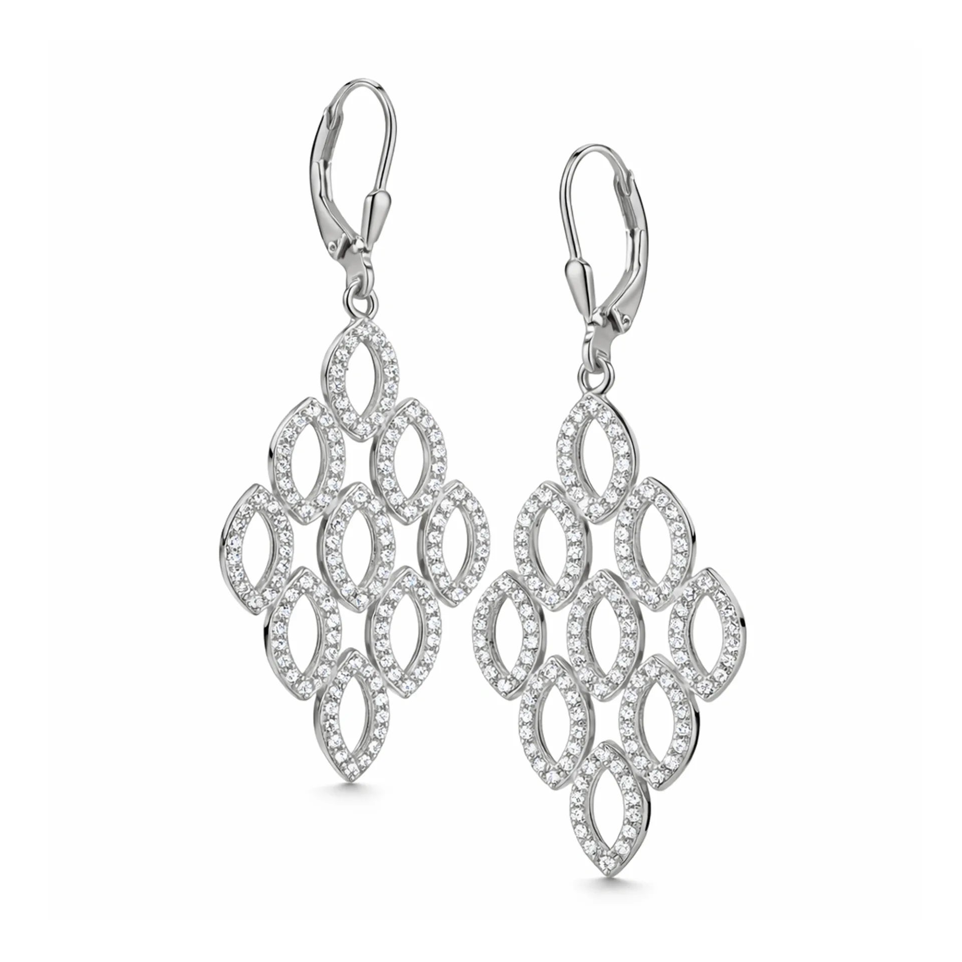 Cluster Earrings with Zircons