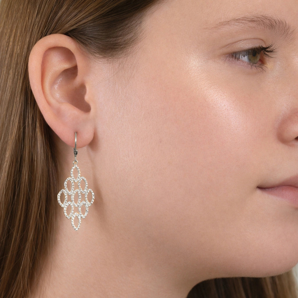 Cluster Earrings with Zircons