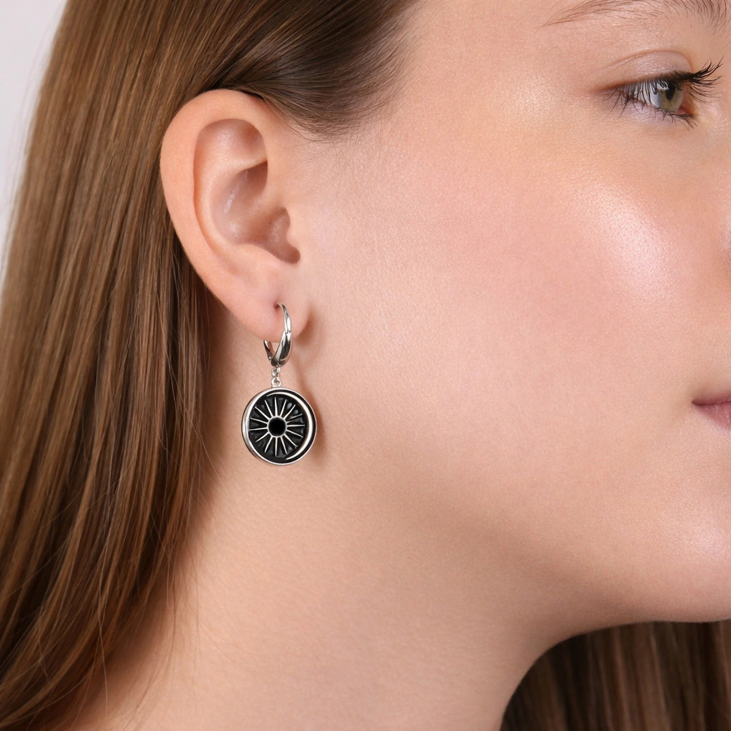 Enameled Sun Earrings