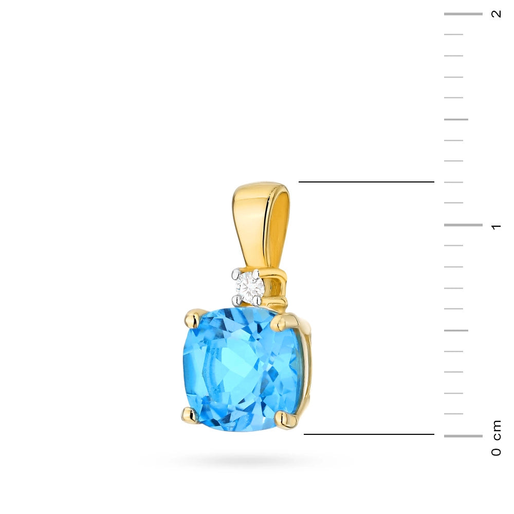 Amon-Anhänger aus Gold mit Topas und Diamant