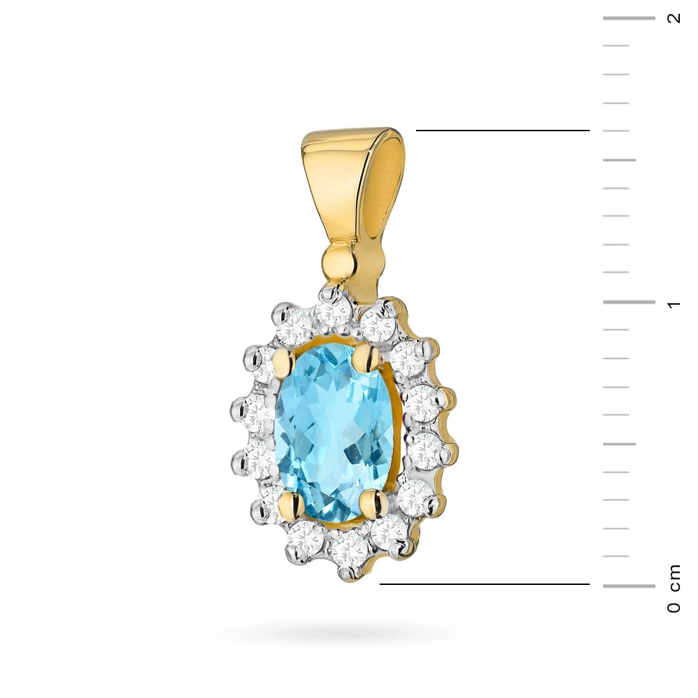 Pendente Daisy in Oro con Topazio e 14 Diamanti