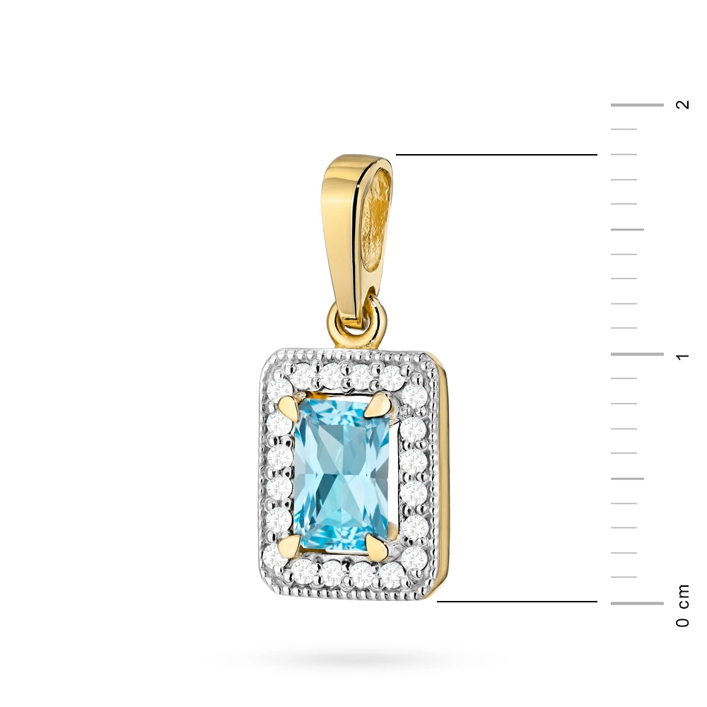 Pendente Minerva in Oro con Topazio e 20 Diamanti