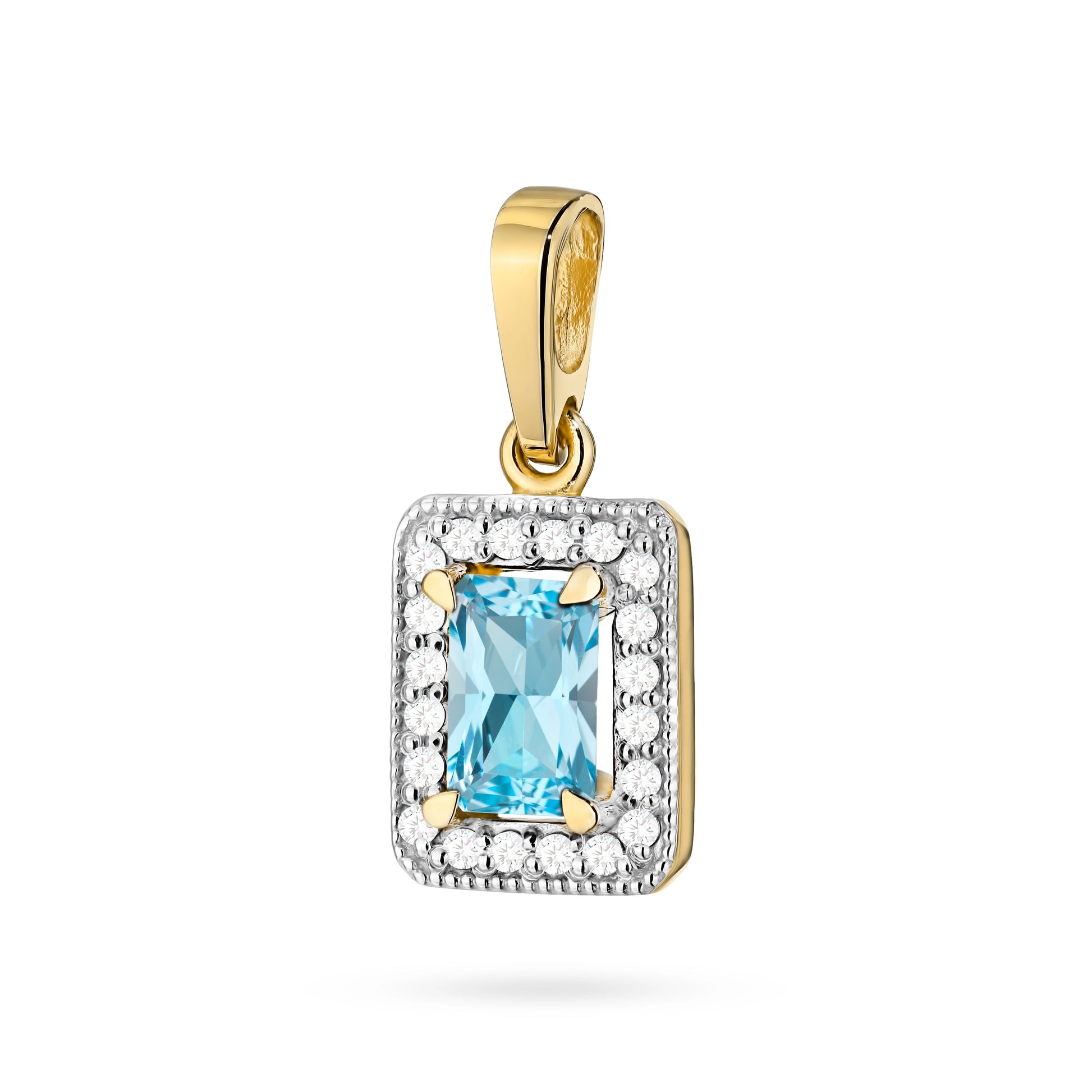 Pendente Minerva in Oro con Topazio e 20 Diamanti