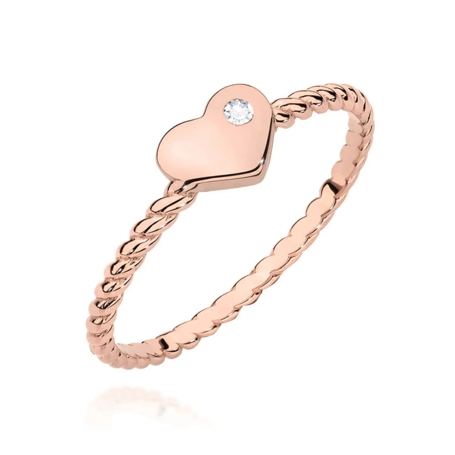 Bague Hearts en Or Rose avec Diamant