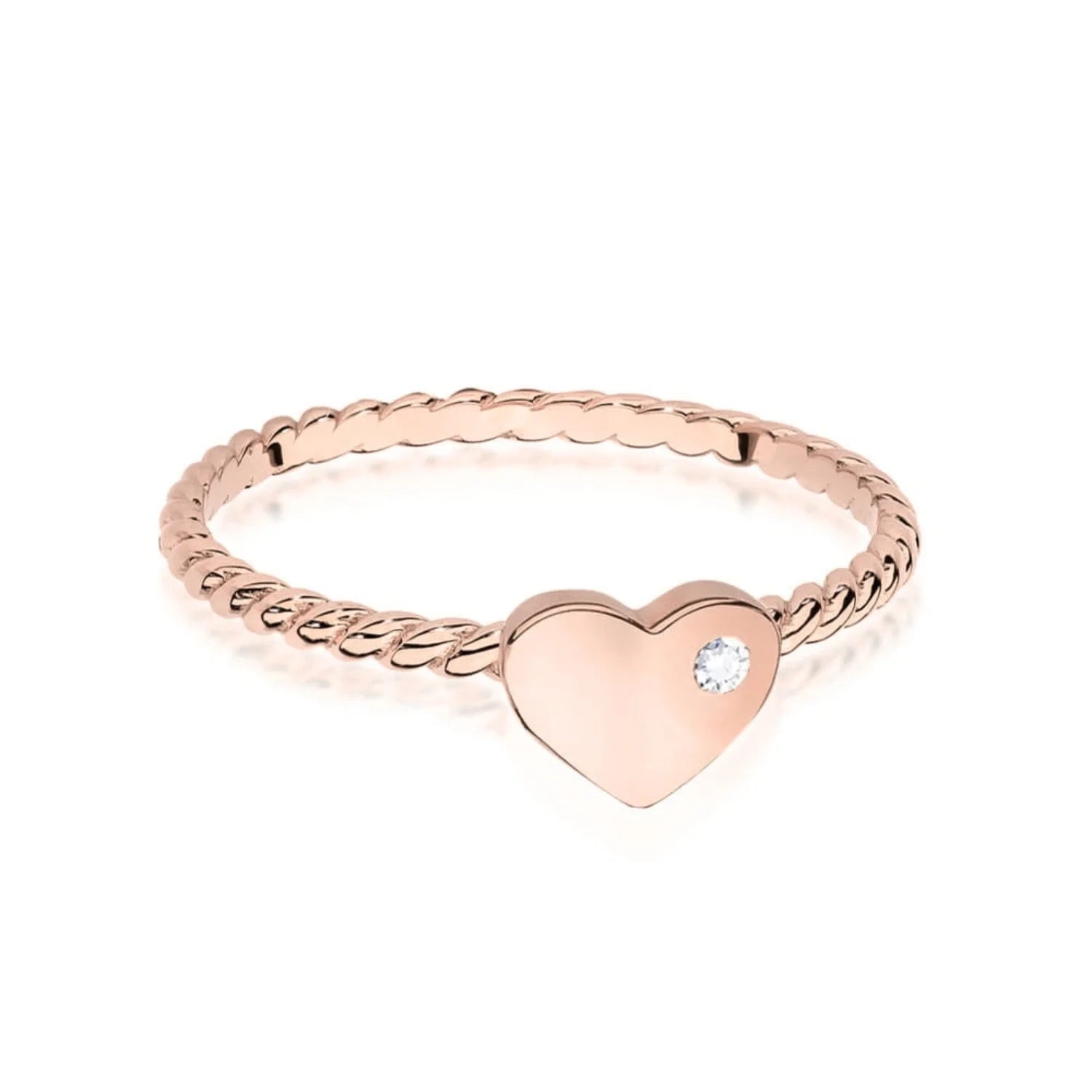 Bague Hearts en Or Rose avec Diamant