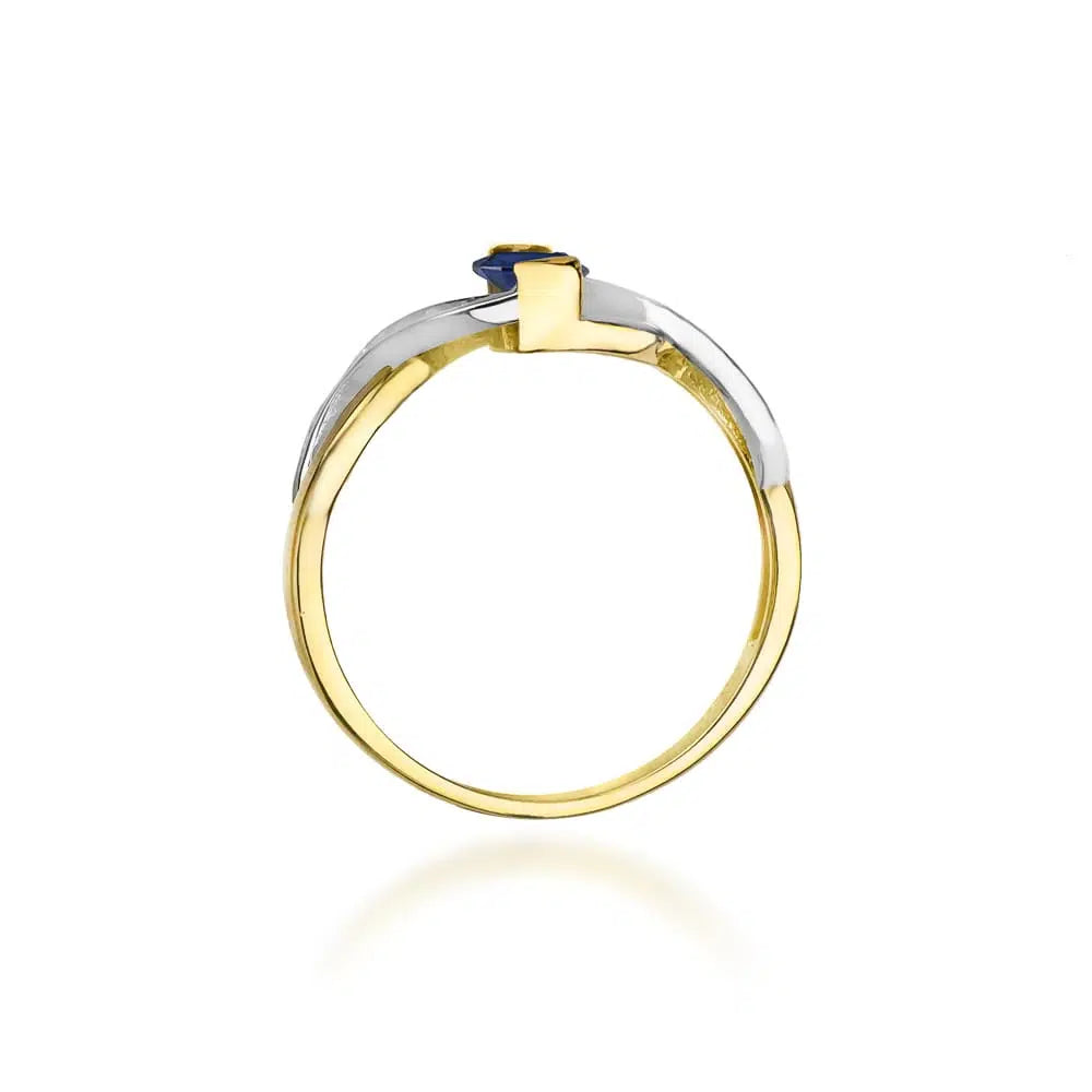 Anello Artemide in Oro con Zaffiro 0,70ct e 10 Diamanti
