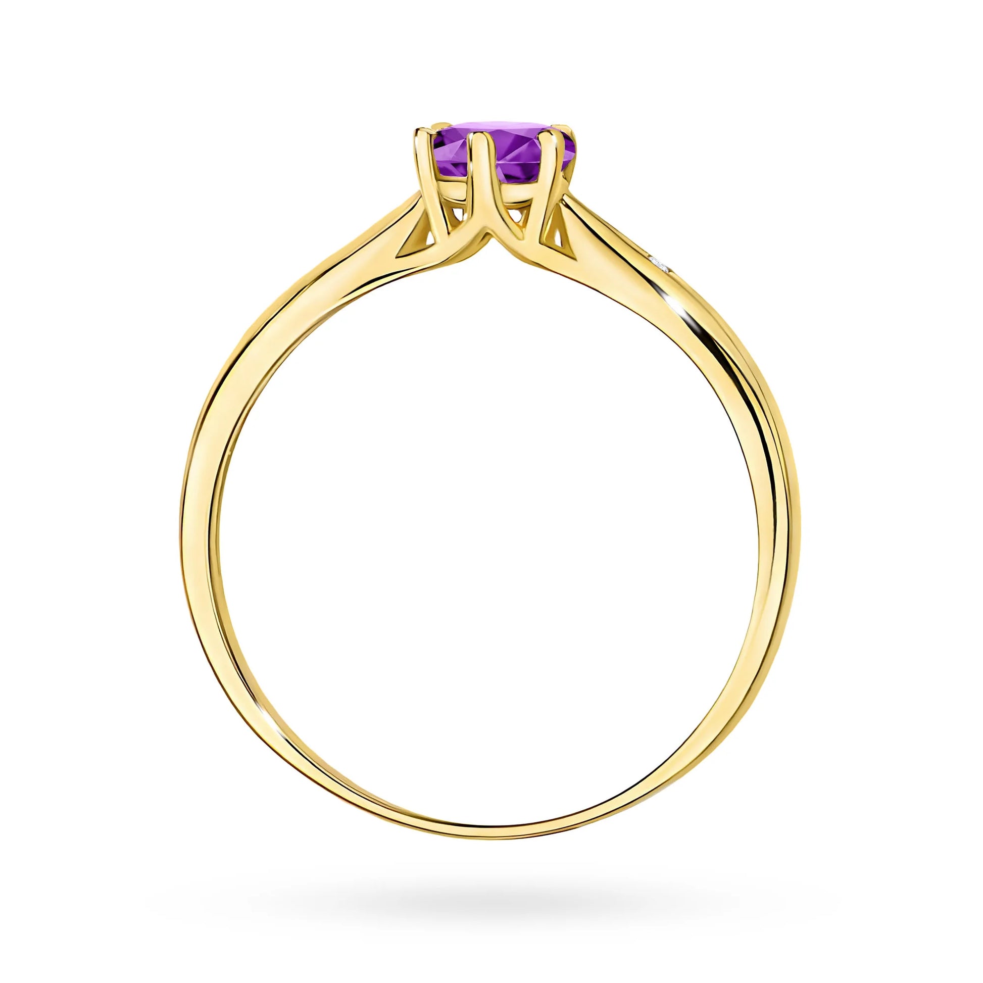 Ring Viorea aus Gold mit Amethyst und 2 Diamanten