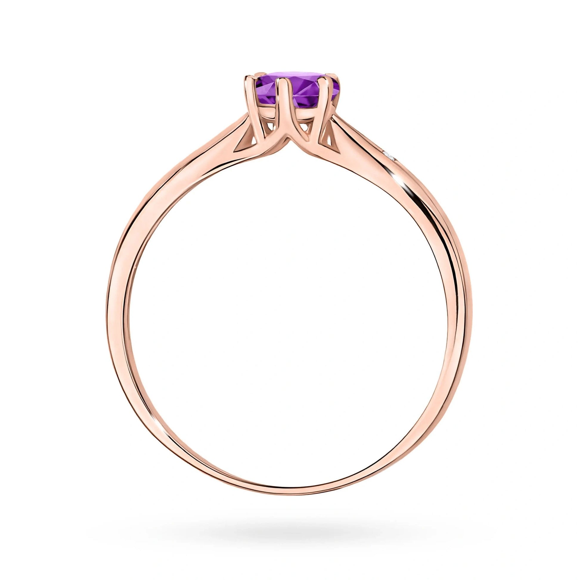 Ring Viorea aus Gold mit Amethyst und 2 Diamanten