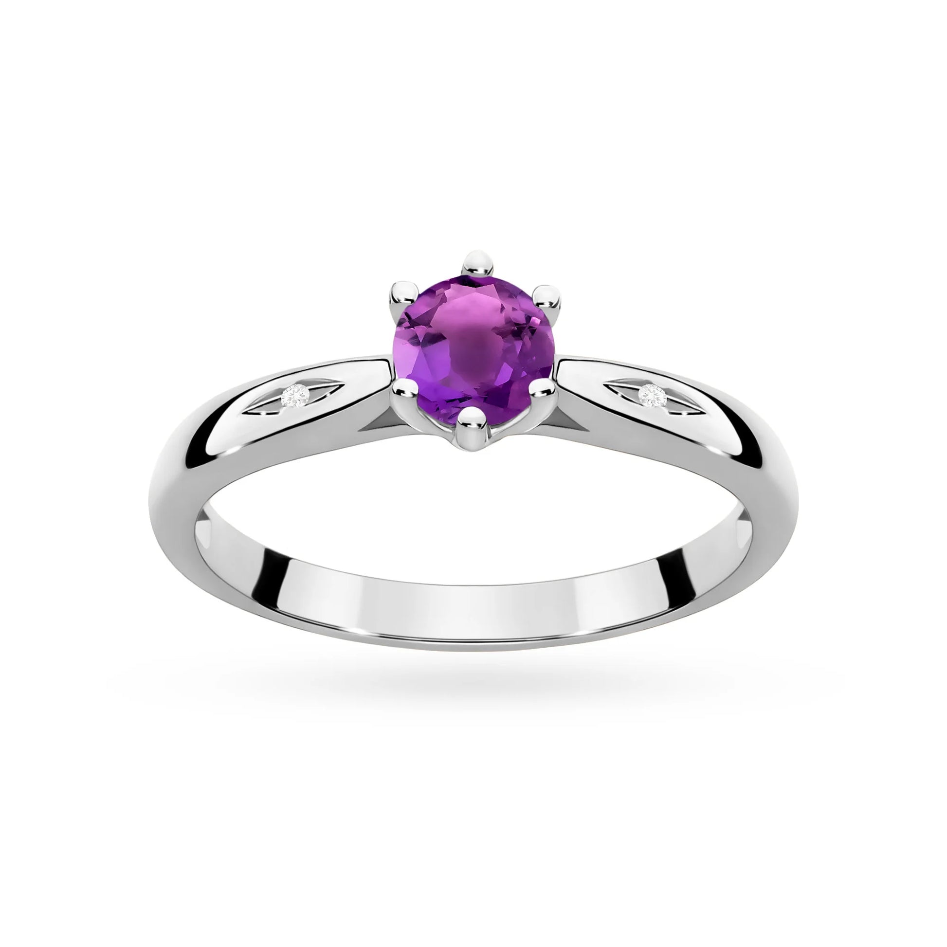 Ring Viorea aus Gold mit Amethyst und 2 Diamanten