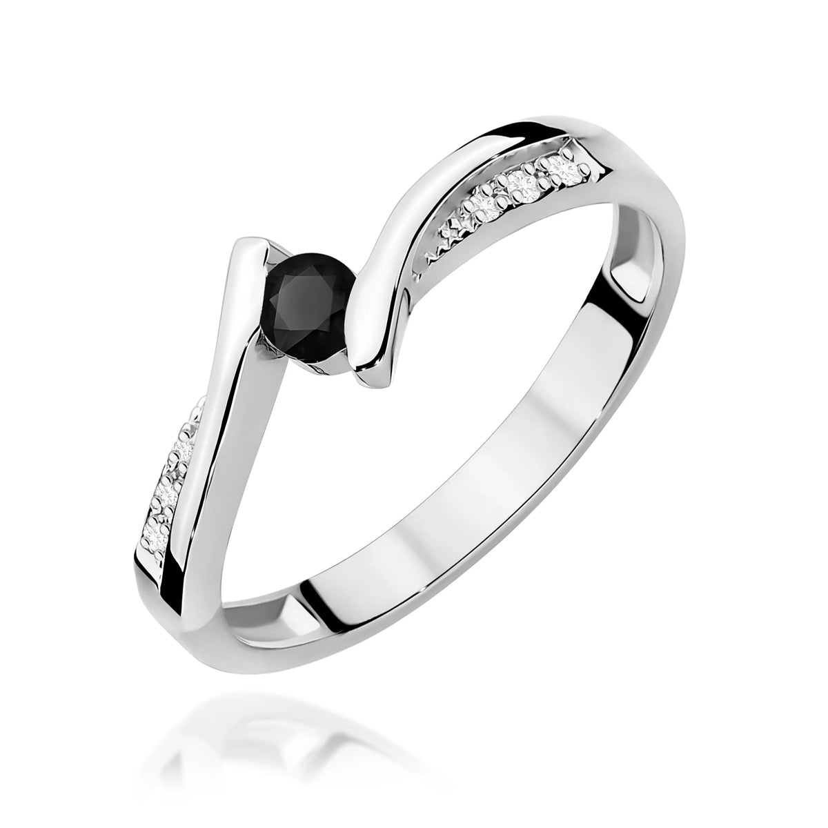Estelle-Ring aus Gold mit schwarzem Diamanten